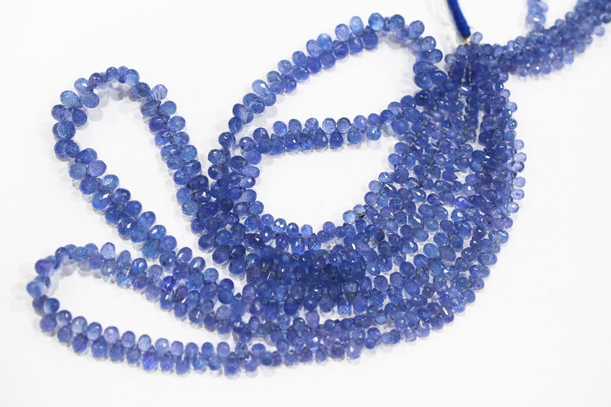 Tanzanite Tear Drops Shape Faceted Briolettes , Sold By Strand , 3x4 - 5x7 mm , 16 Inches ,  17969