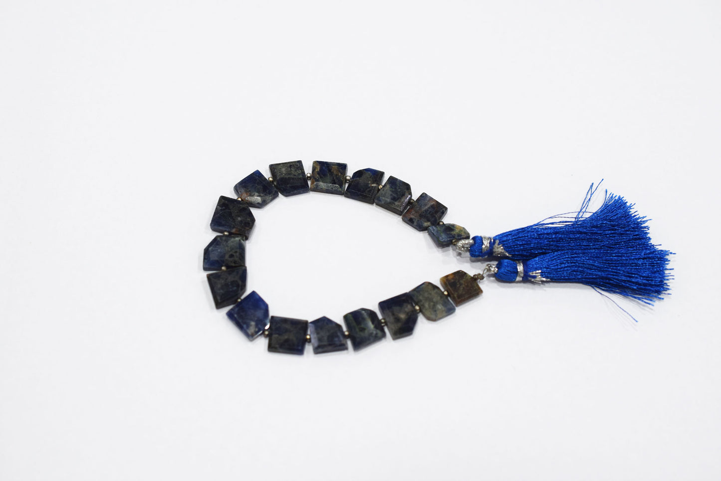 Natural Sodalite Crown Cut Tablets Gemstone , Sold By Strand , 8x10 - 11x12 mm , 7" , 18143