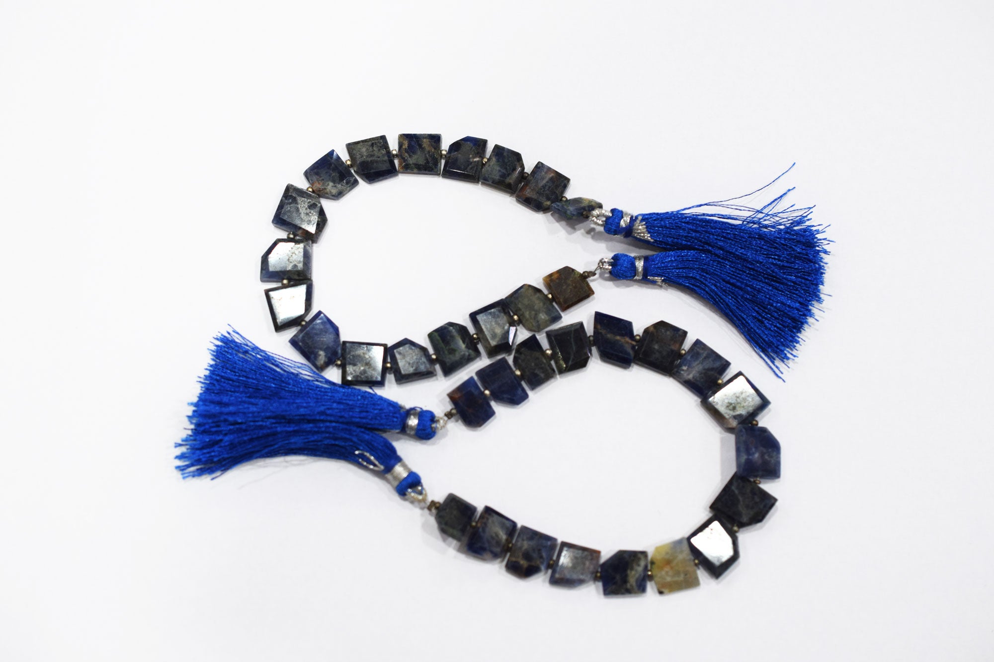 Natural Sodalite Crown Cut Tablets Gemstone , Sold By Strand , 8x10 - 11x12 mm , 7" , 18143