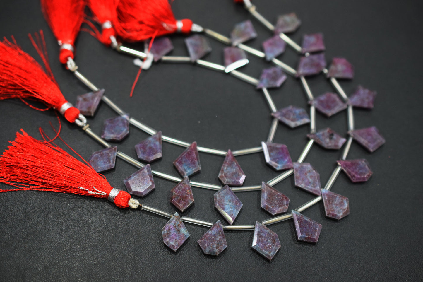 Natural Ruby Kyanite Crown Cut Tablets Gemstone , Sold By Strand , 11x17 - 12x18 mm , 7" , 18148