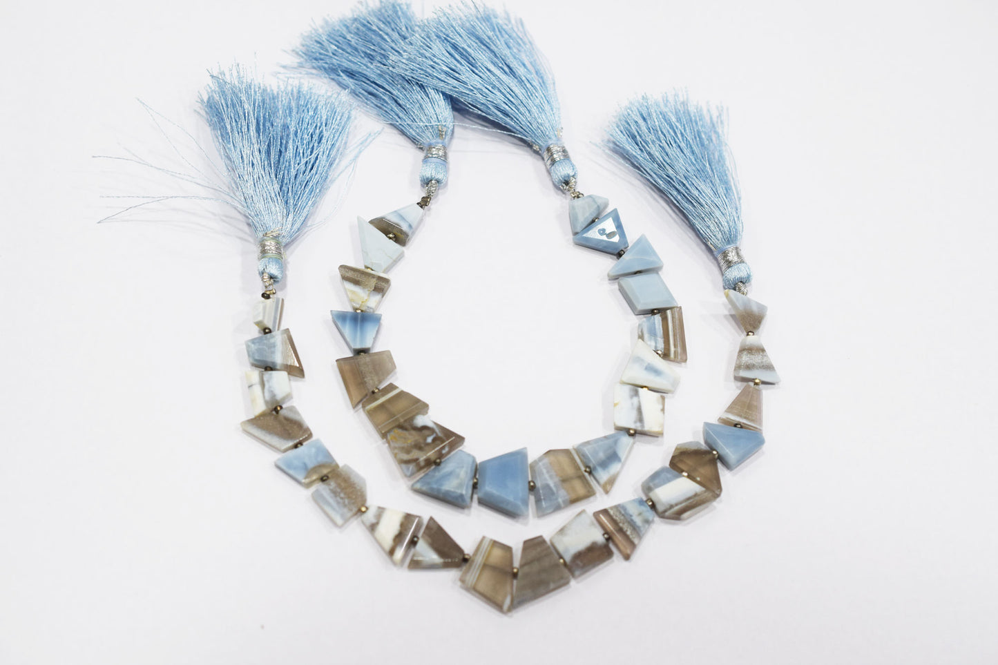 Natural Boulder Lace Opal Crown Cut Tablets Gemstone , Sold By Strand , 7x10 - 12x14 mm , 7" , 18149