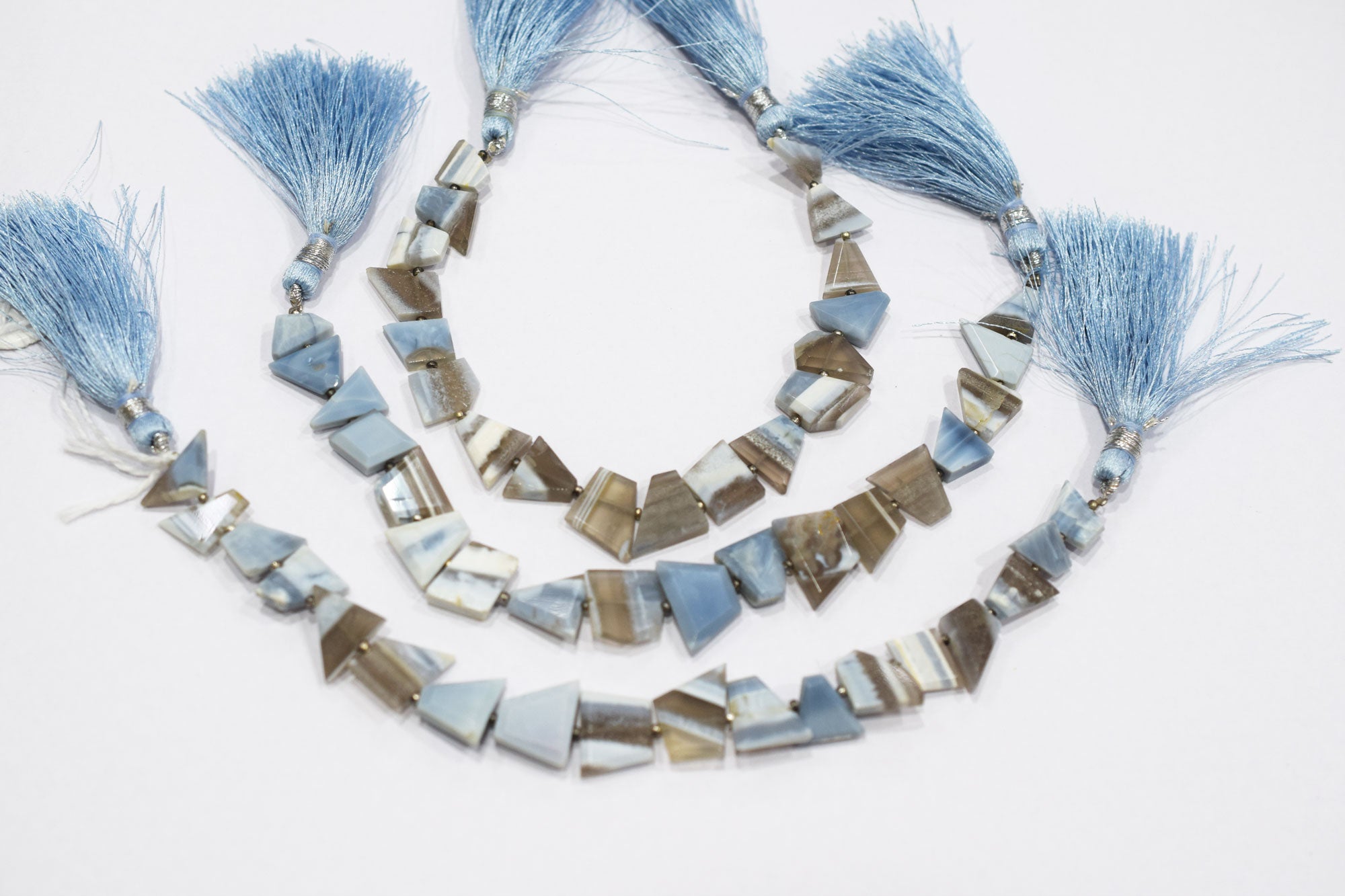 Natural Boulder Lace Opal Crown Cut Tablets Gemstone , Sold By Strand , 7x10 - 12x14 mm , 7" , 18149