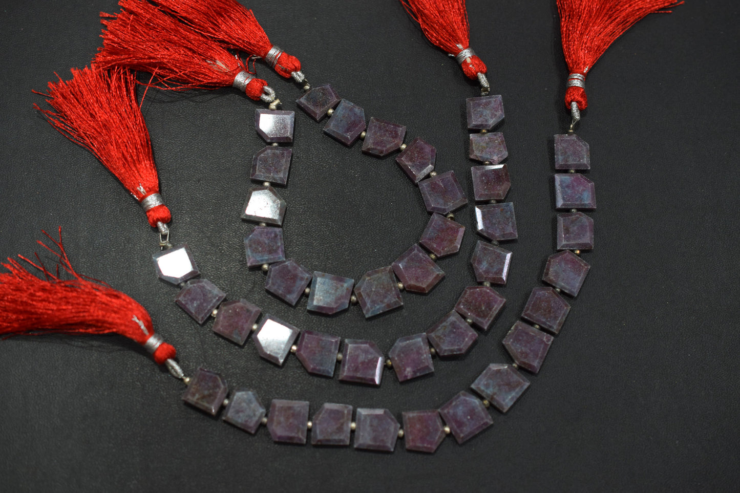 Natural Ruby Kyanite Crown Cut Tablets Gemstone , Sold By Strand , 9x11 - 13x13 mm , 7" , 18152