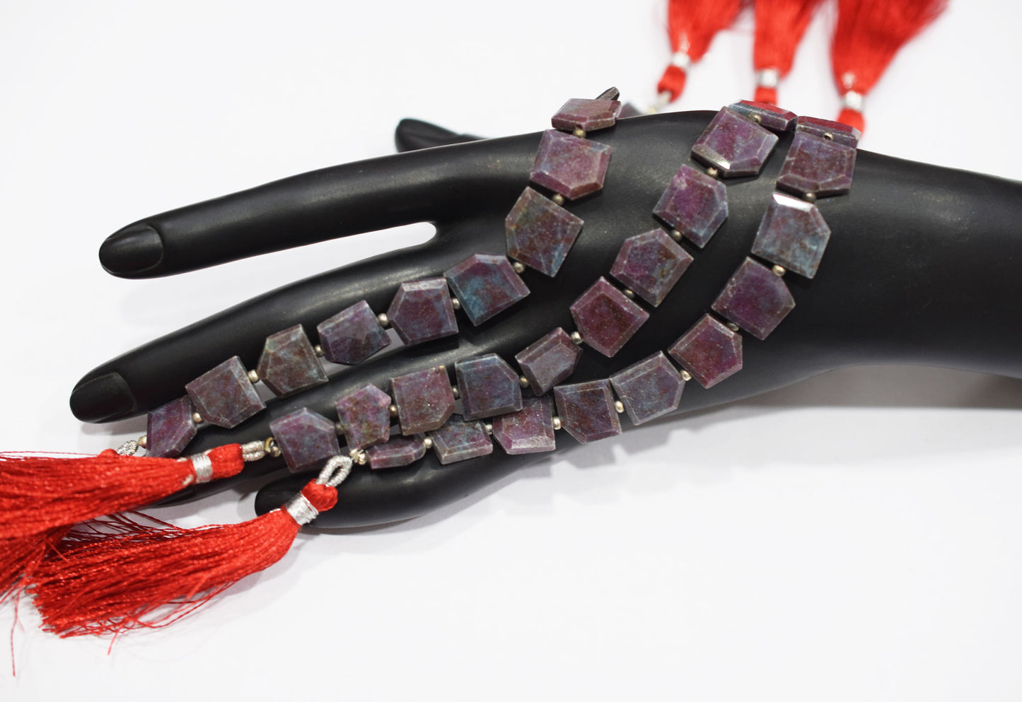 Natural Ruby Kyanite Crown Cut Tablets Gemstone , Sold By Strand , 9x11 - 13x13 mm , 7" , 18152