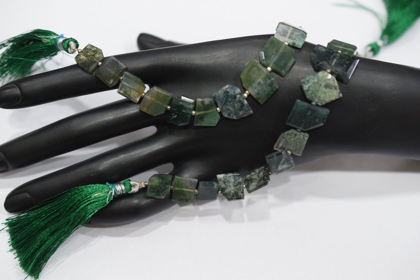Green Ocean Fossil Jasper Crown Cut Tablets Gemstone , Sold By Strand , 7x10 - 12x17 mm , 7", 18157
