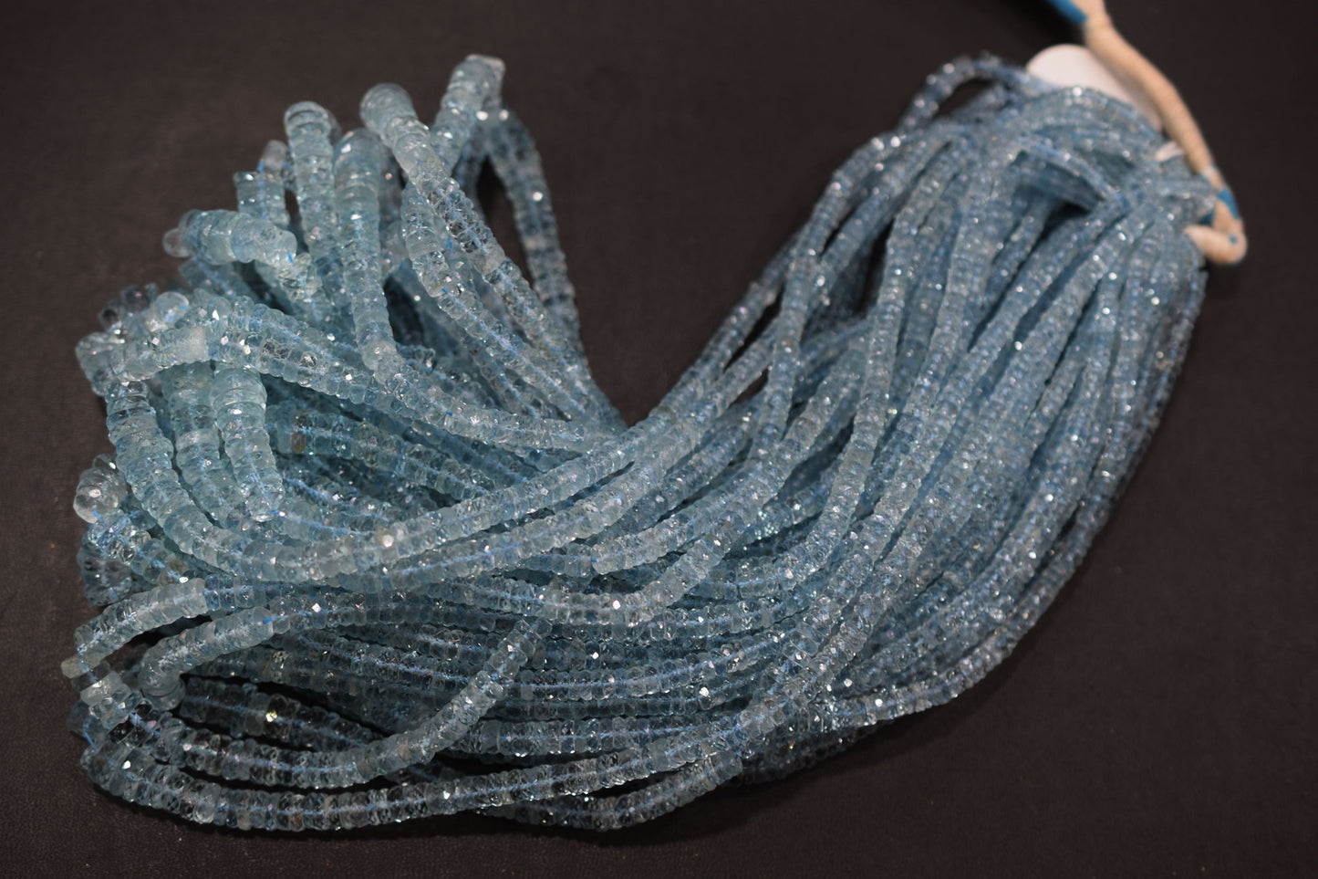Natural Aquamarine Tyre Shape Beads , Aquamarine Faceted Beads , Sold By Strand , 3.50 - 9 mm , 18 Inches , 18336