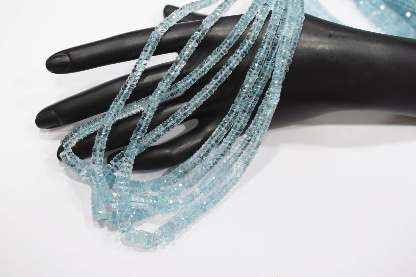 Natural Aquamarine Tyre Shape Beads , Aquamarine Faceted Beads , Sold By Strand , 3.50 - 9 mm , 18 Inches , 18336