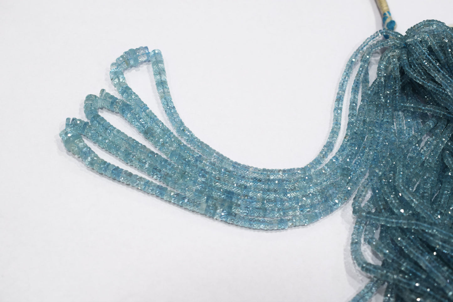 Natural Aquamarine Tyre Shape Beads , Aquamarine Faceted Beads , Sold By Strand , 3.50 - 9 mm , 18 Inches , 18336