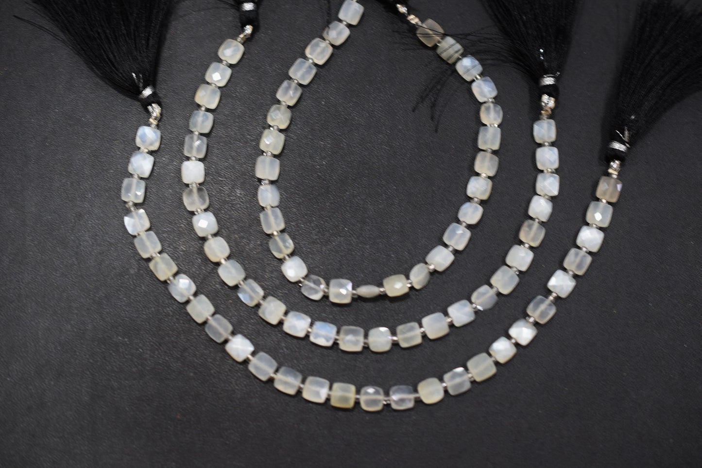 Natural Ceylon Moonstone Square Shape Beads , Sold By Strand , 6 x 6 mm , 8 Inches , 18337B