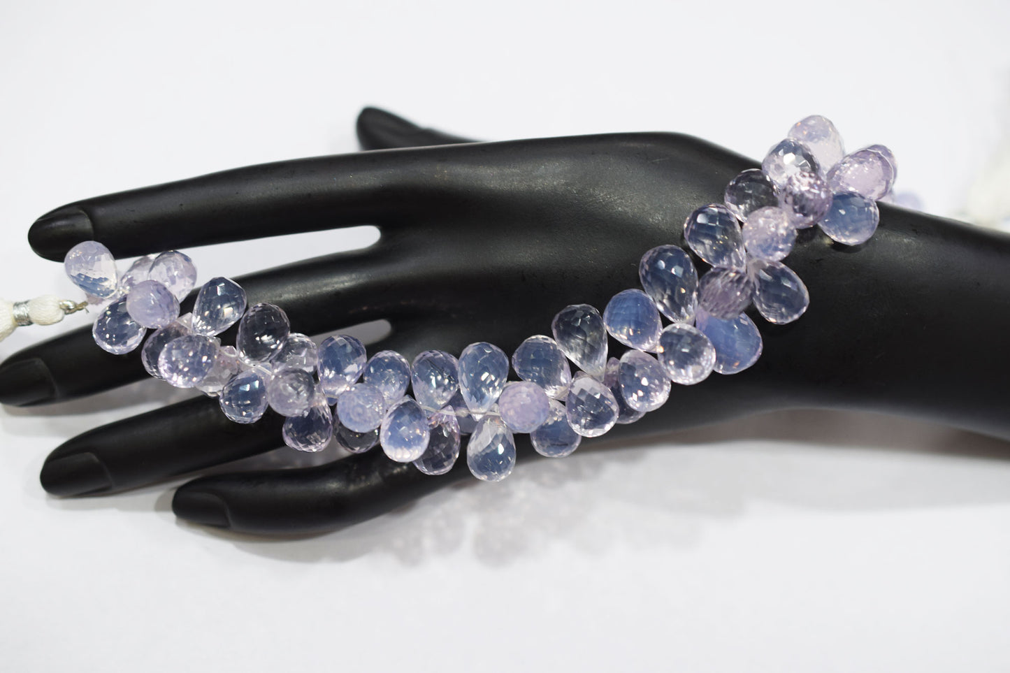 Natural Lavender Quartz Tear Drops Shape Briolettes , Sold By Strand , 8x12 - 10x15 mm , 9 Inches , 18340