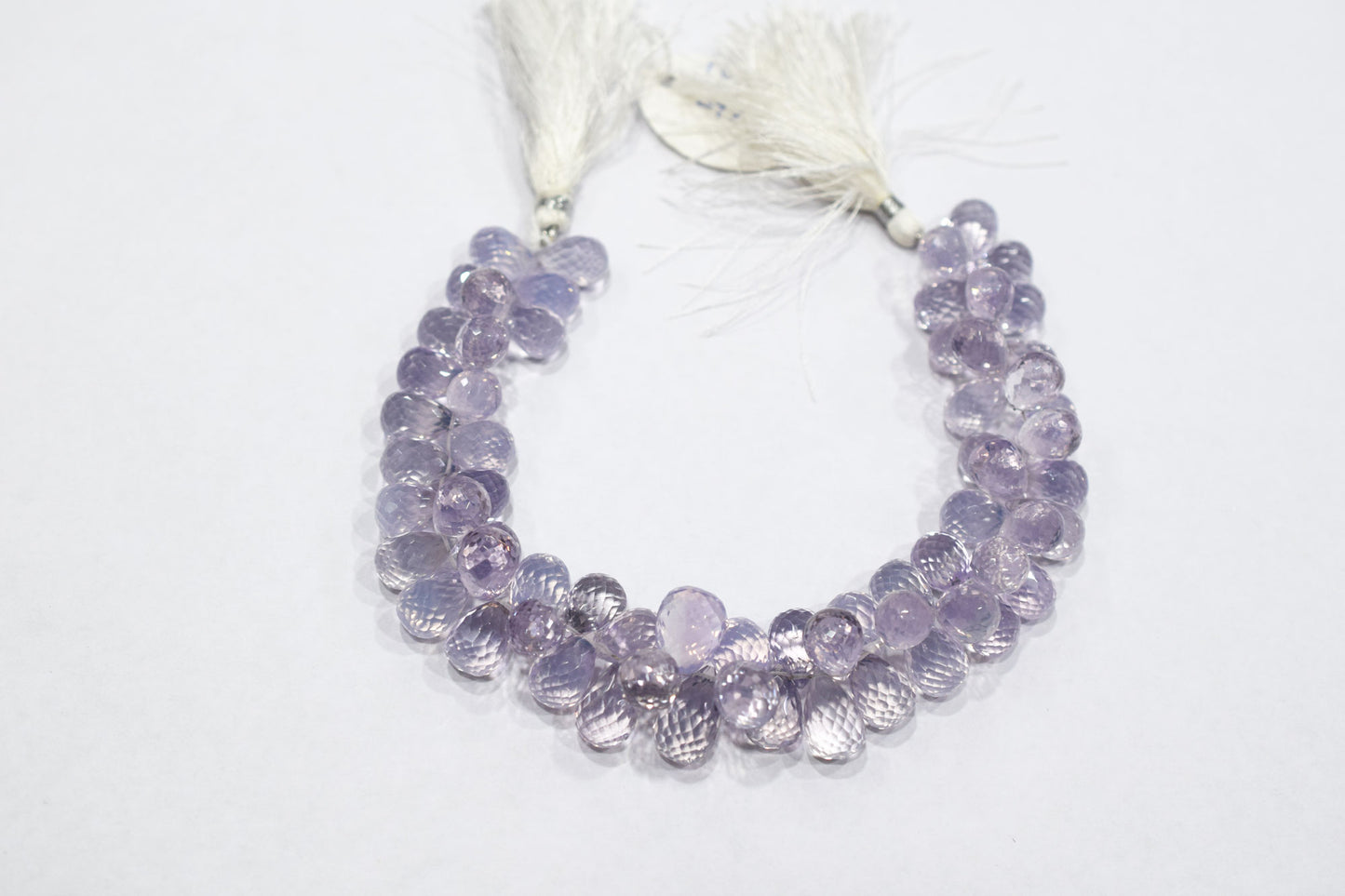 Natural Lavender Quartz Tear Drops Shape Briolettes , Sold By Strand , 8x12 - 10x15 mm , 9 Inches , 18340