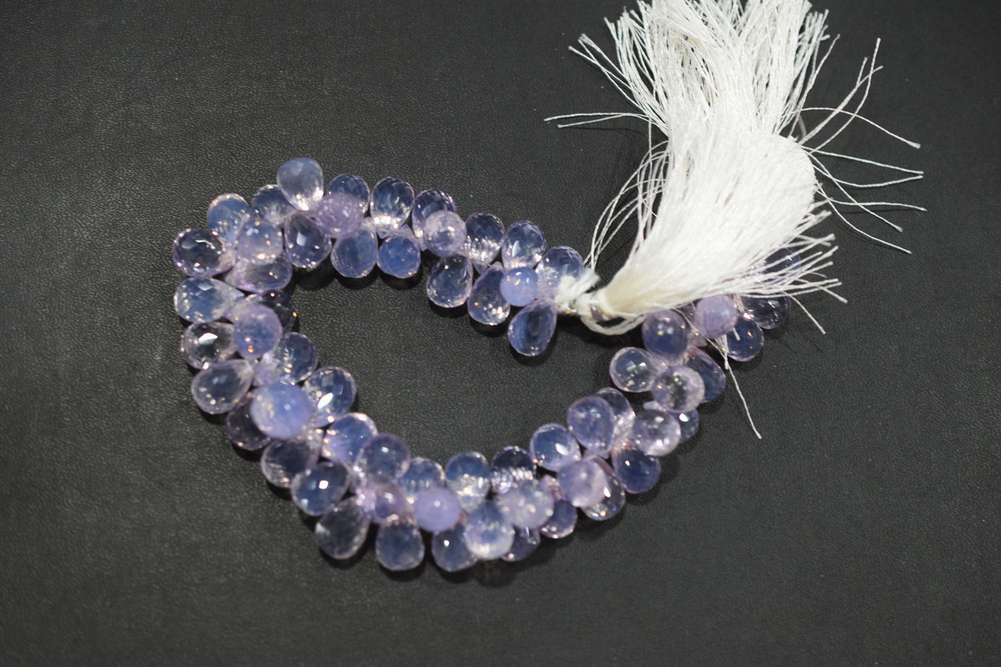 Natural Lavender Quartz Tear Drops Shape Briolettes , Sold By Strand , 8x12 - 10x15 mm , 9 Inches , 18340