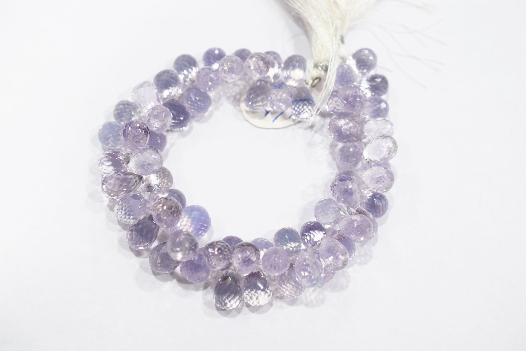 Natural Lavender Quartz Tear Drops Shape Briolettes , Sold By Strand , 8x12 - 10x15 mm , 9 Inches , 18340