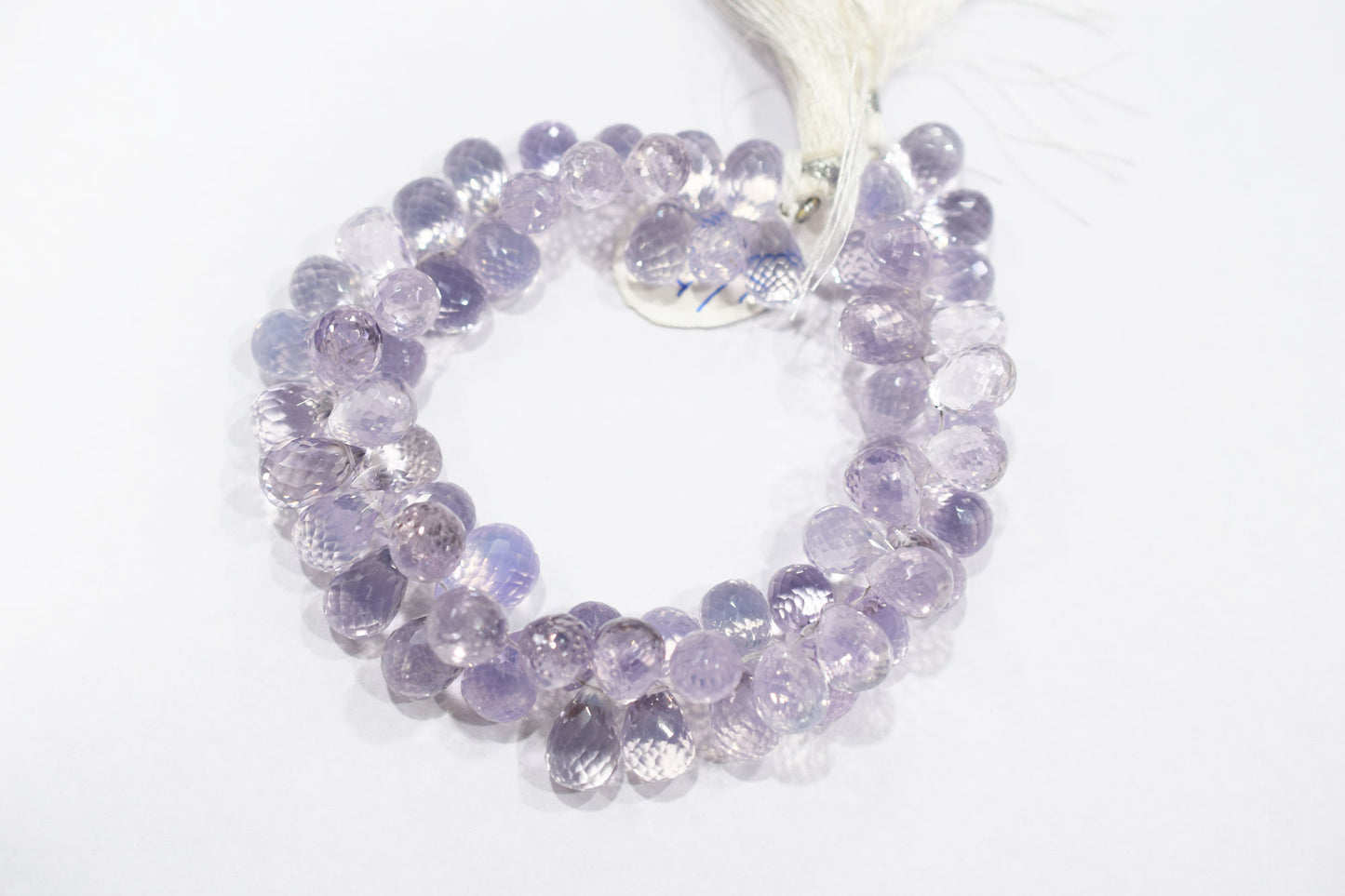 Natural Lavender Quartz Tear Drops Shape Briolettes , Sold By Strand , 8x12 - 10x15 mm , 9 Inches , 18340