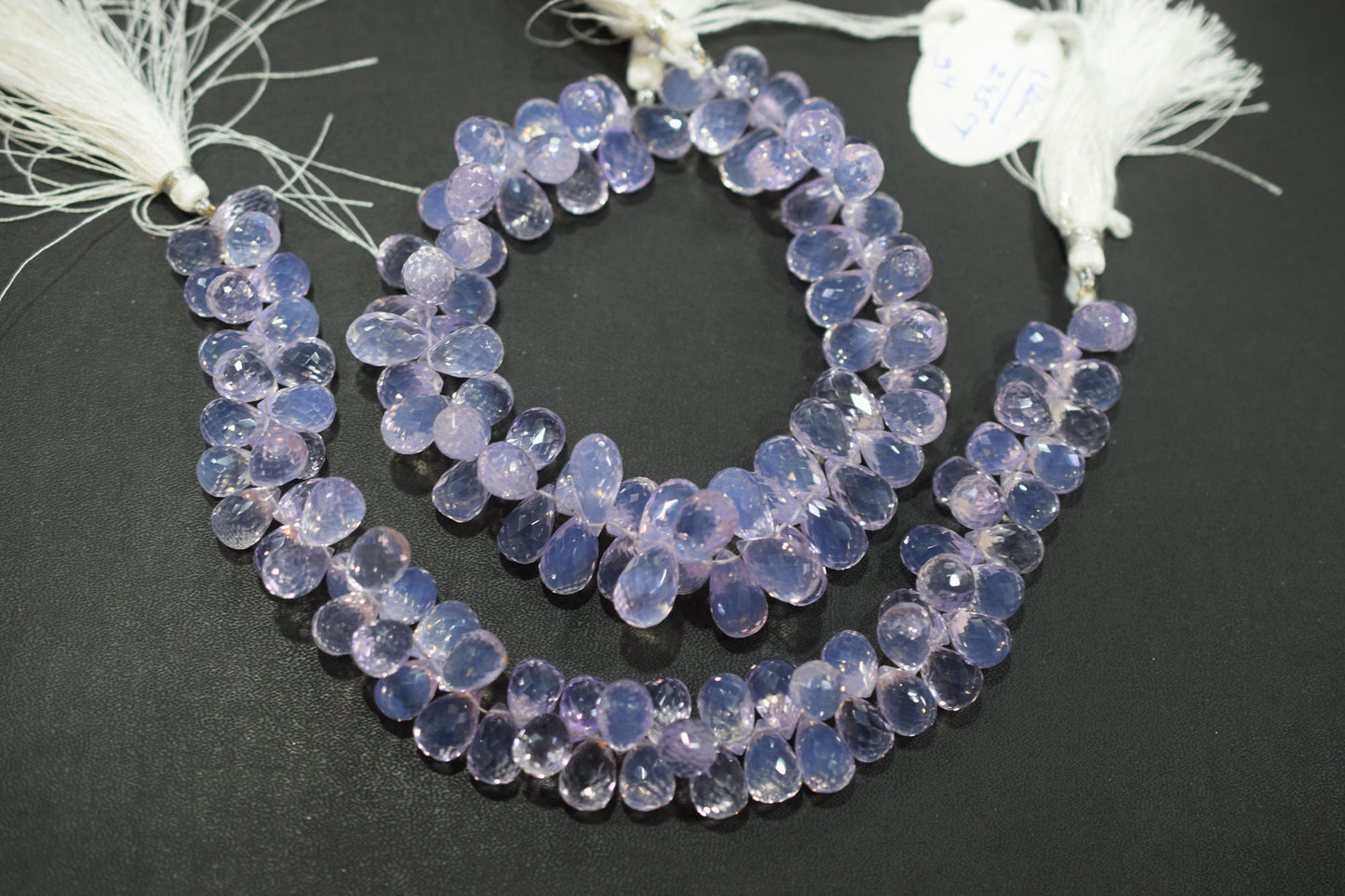 Natural Lavender Quartz Tear Drops Shape Briolettes , Sold By Strand , 8x11 - 8x13 mm , 9 Inches , 18343