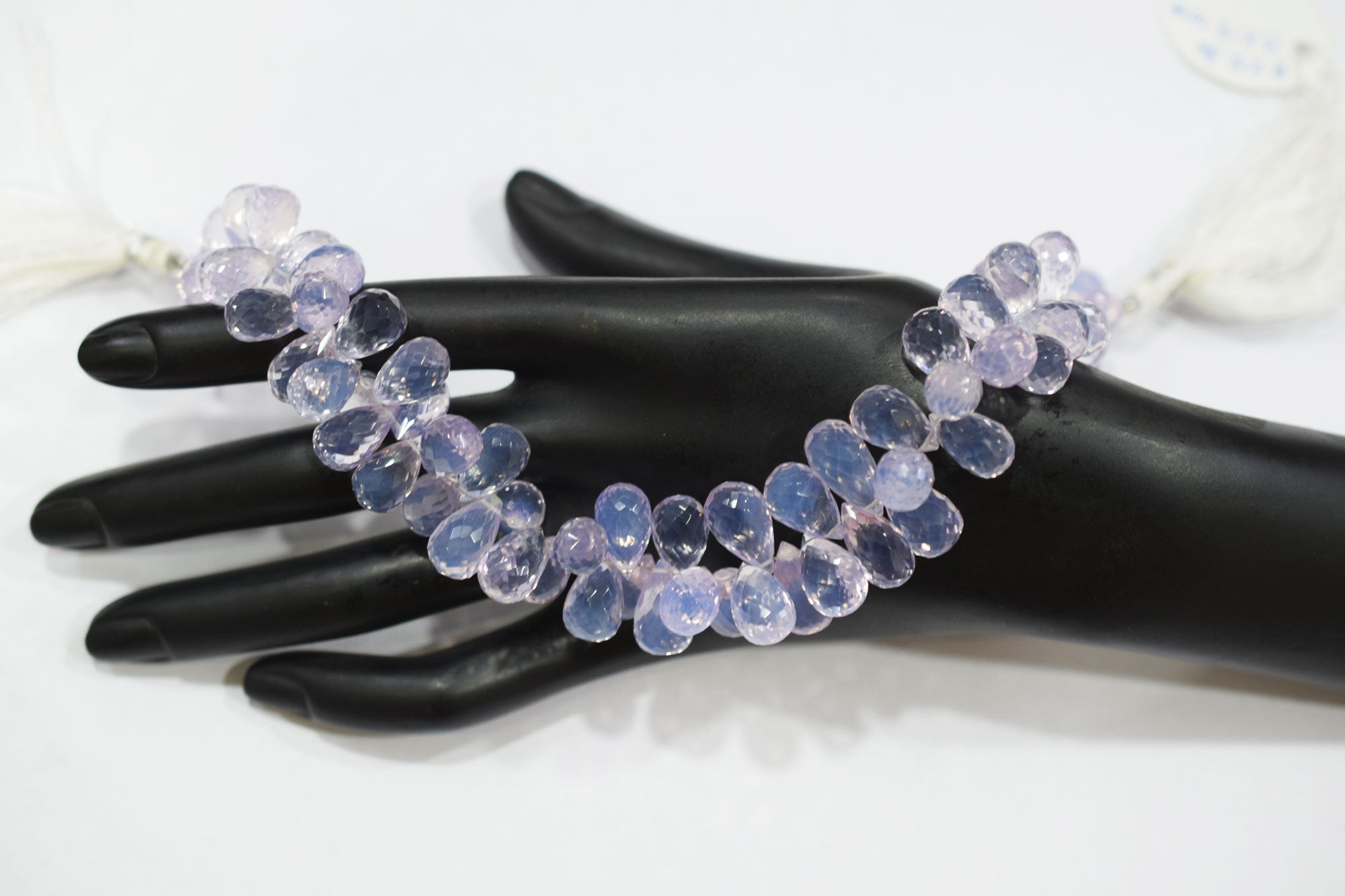 Natural Lavender Quartz Tear Drops Shape Briolettes , Sold By Strand , 8x11 - 8x13 mm , 9 Inches , 18343