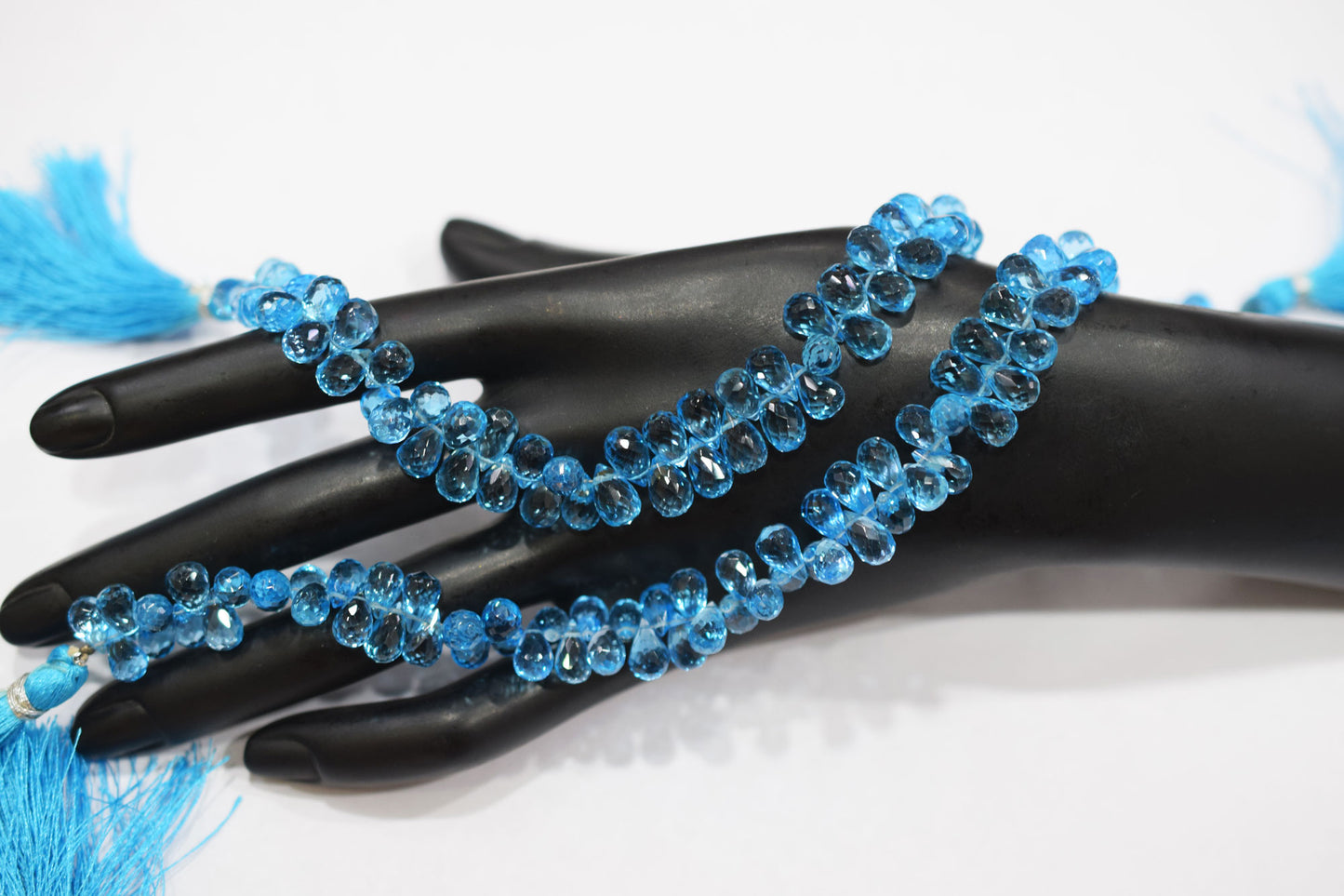 Swiss Blue Topaz Tear Drops Shape Beads , Sold By Strand , 5x7 - 5x8.50 mm , 9 Inches , 18344
