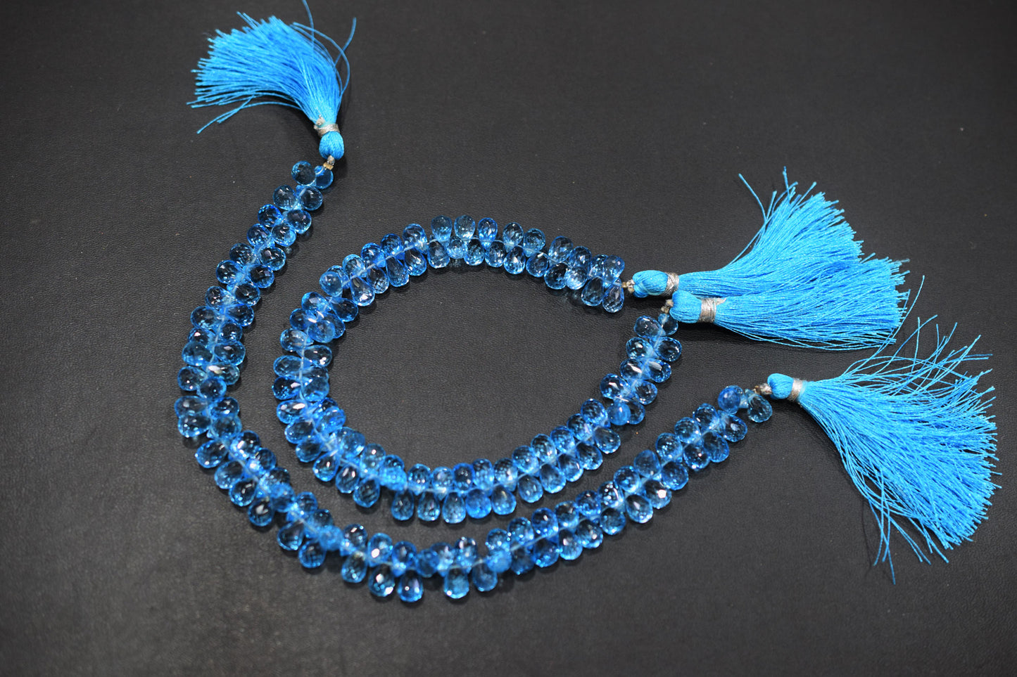 Swiss Blue Topaz Tear Drops Shape Beads , Sold By Strand , 5x7 - 5x8.50 mm , 9 Inches , 18344