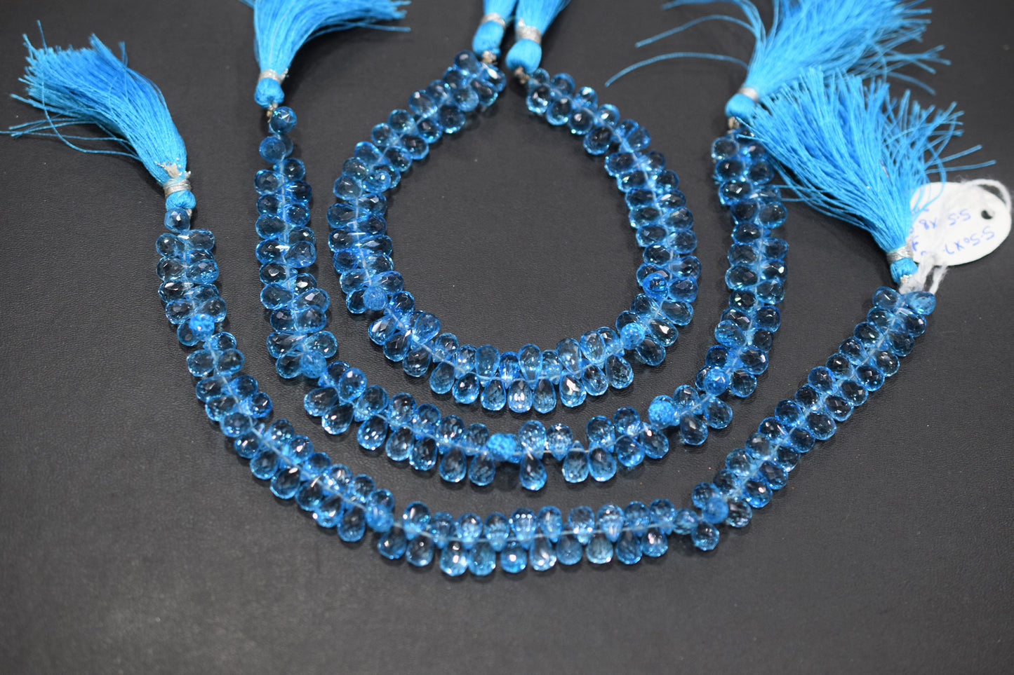 Swiss Blue Topaz Tear Drops Shape Beads , Sold By Strand , 5x7 - 5x8.50 mm , 9 Inches , 18344