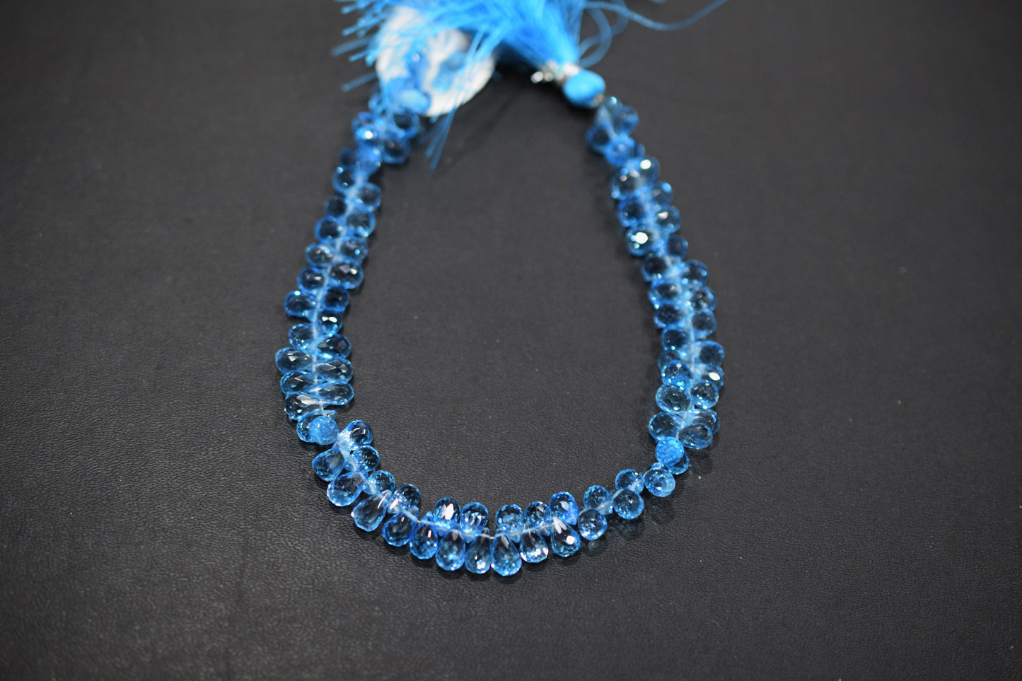 Swiss Blue Topaz Tear Drops Shape Beads , Sold By Strand , 4.50x7 - 5x7.50 mm , 9 Inches , 18346