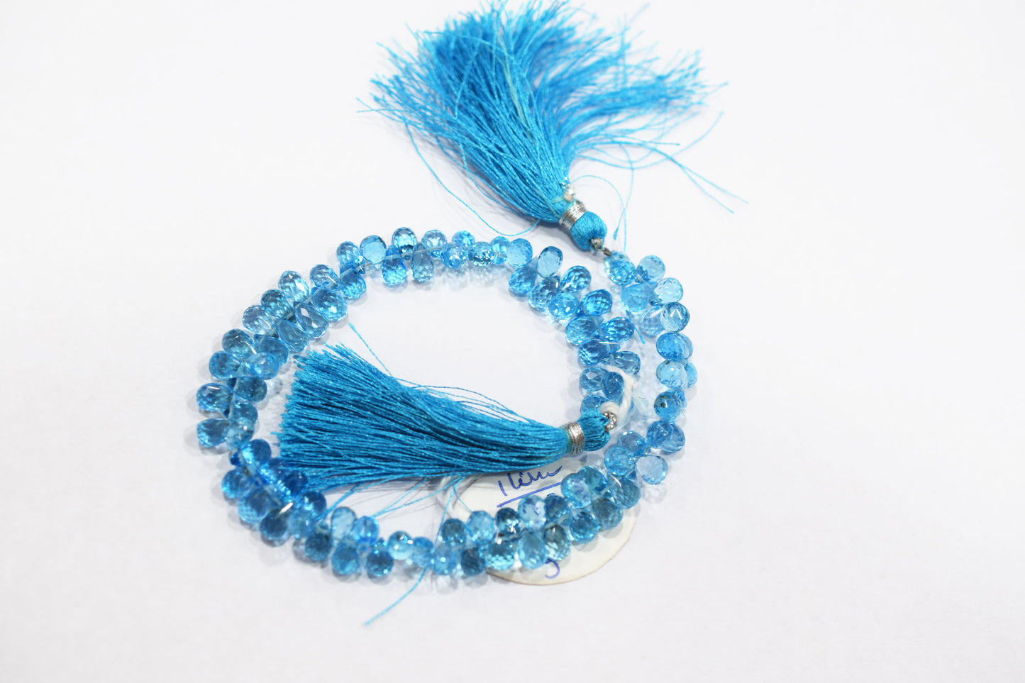 Swiss Blue Topaz Tear Drops Shape Beads , Sold By Strand , 4.50x7 - 5x7.50 mm , 9 Inches , 18346