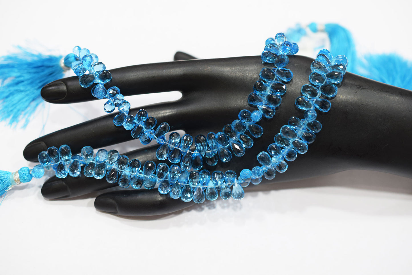 Swiss Blue Topaz Tear Drops Shape Beads , Sold By Strand , 4.50x6 - 5x9.50 mm , 9 Inches , 18347