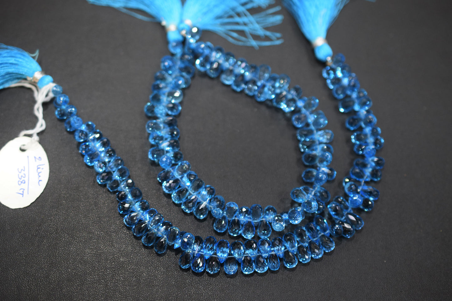 Swiss Blue Topaz Tear Drops Shape Beads , Sold By Strand , 4.50x6 - 5x9.50 mm , 9 Inches , 18347