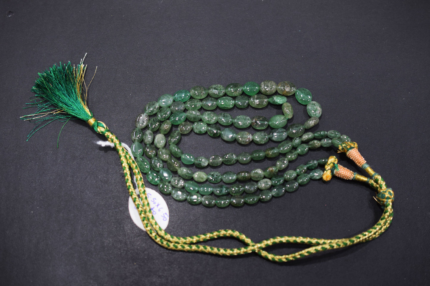 2 Lines Green Strawberry Smooth Oval Nuggets Shape Beads Necklace With Adjustable Tussle , 5.50x6.50 - 9x12 mm , 18" - 20", 18536