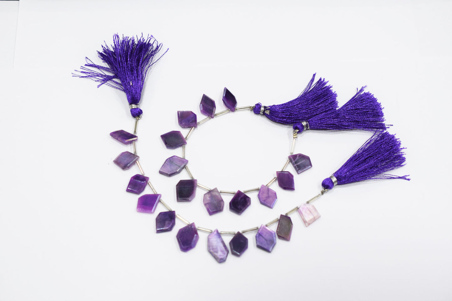 11 Pieces In A Strand Mystic Lavender Moonstone Crown Cut Tablets Beads , Sold By Strand , 10x15 - 12x17 mm , 18547