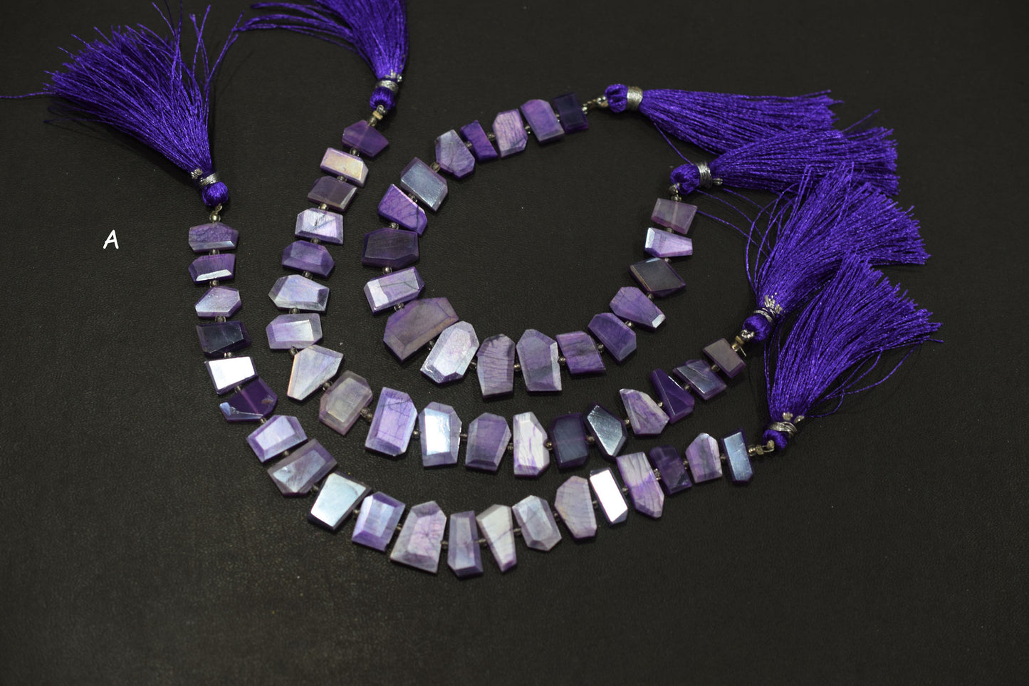 Mystic Lavender Moonstone Crown Cut Tablets Beads , Sold By Strand , 7x9 - 12x13 mm , 7", 18548