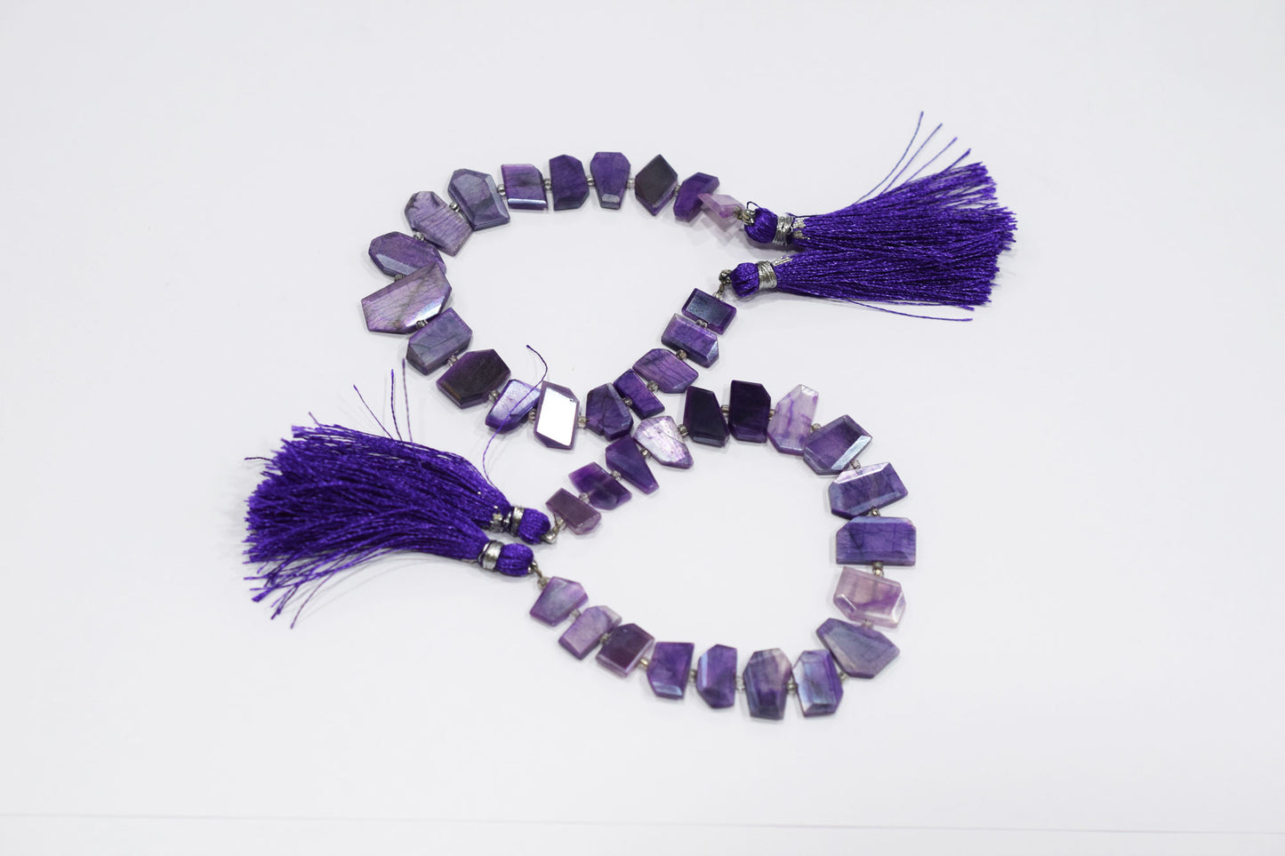 Mystic Lavender Moonstone Crown Cut Tablets Beads , Sold By Strand , 7x9 - 12x13 mm , 7", 18548