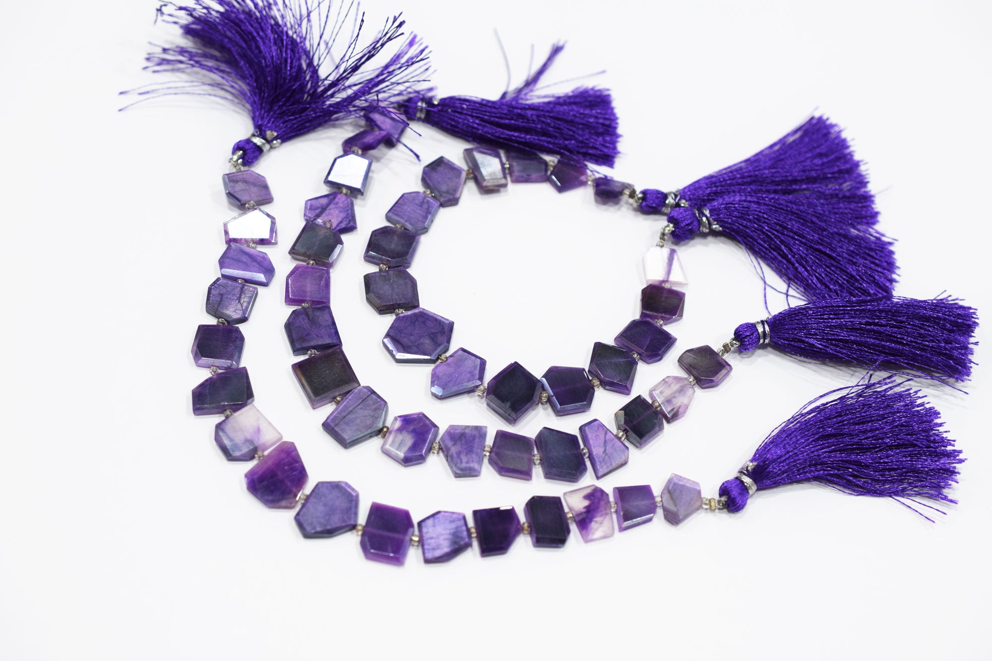Mystic Lavender Moonstone Crown Cut Tablets Beads , Sold By Strand , 7x9 - 12x13 mm , 7", 18548