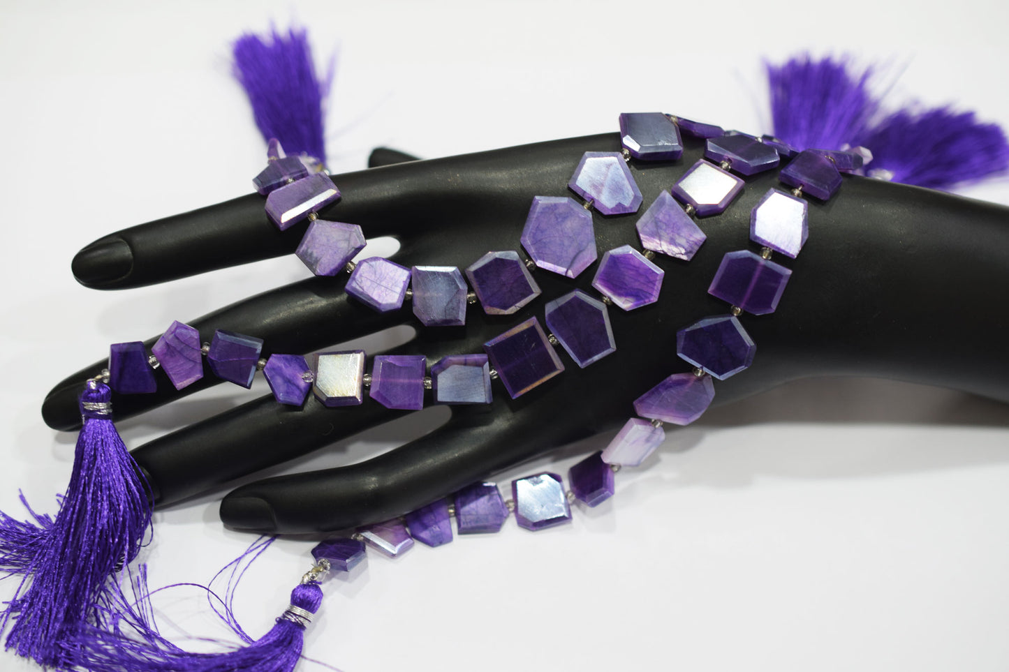Mystic Lavender Moonstone Crown Cut Tablets Beads , Sold By Strand , 7x9 - 12x13 mm , 7", 18548
