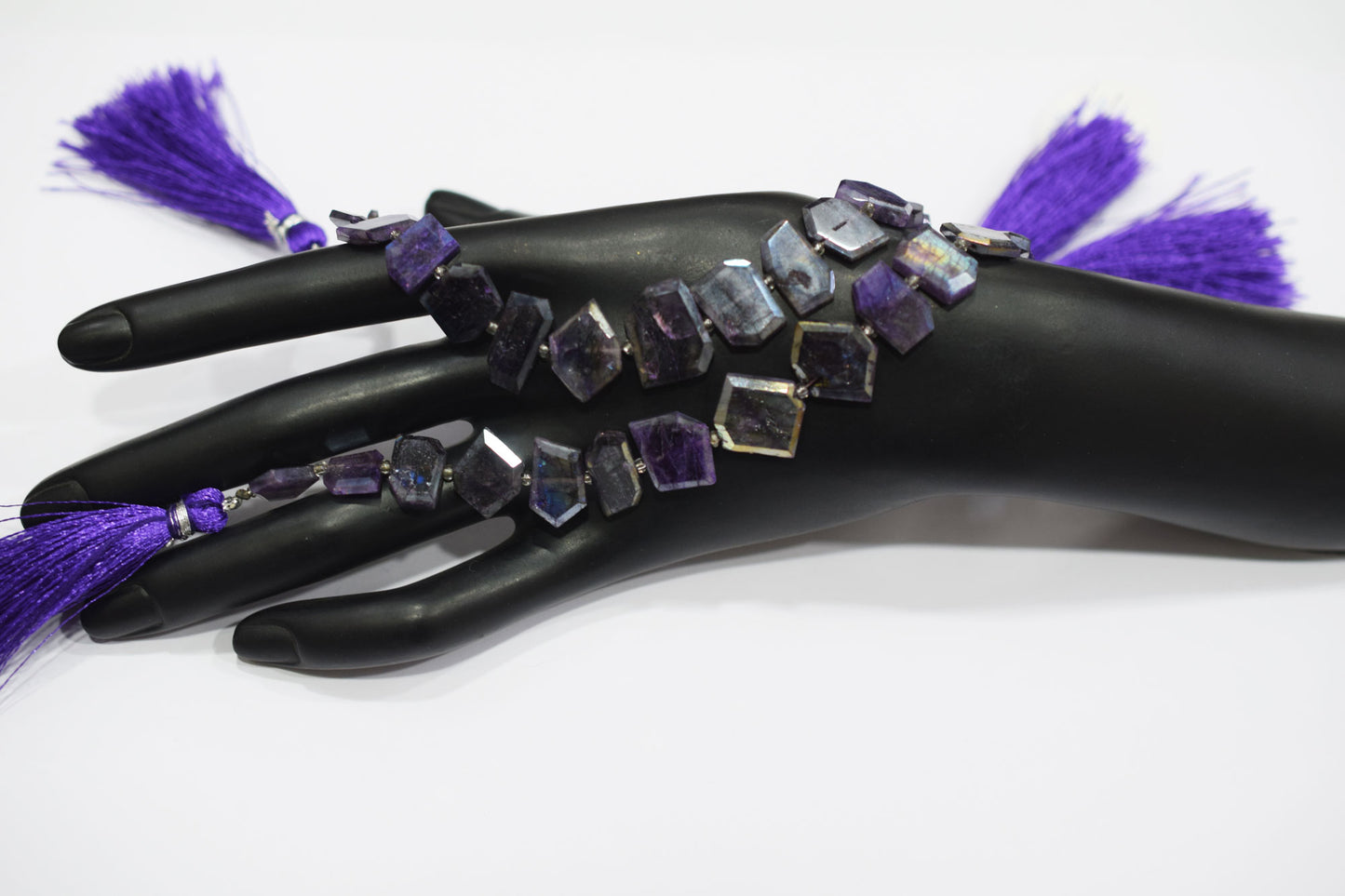 Natural Purple Labradorite Crown Cut Tablets Beads , Sold By Strand , 7x9 - 13x16 mm , 7" , 18549