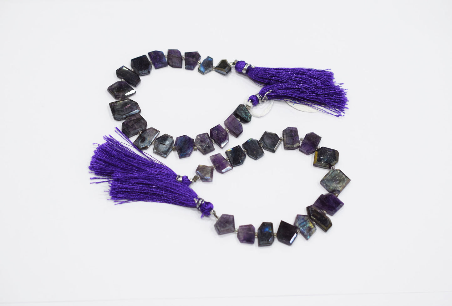 Natural Purple Labradorite Crown Cut Tablets Beads , Sold By Strand , 7x9 - 13x16 mm , 7" , 18549
