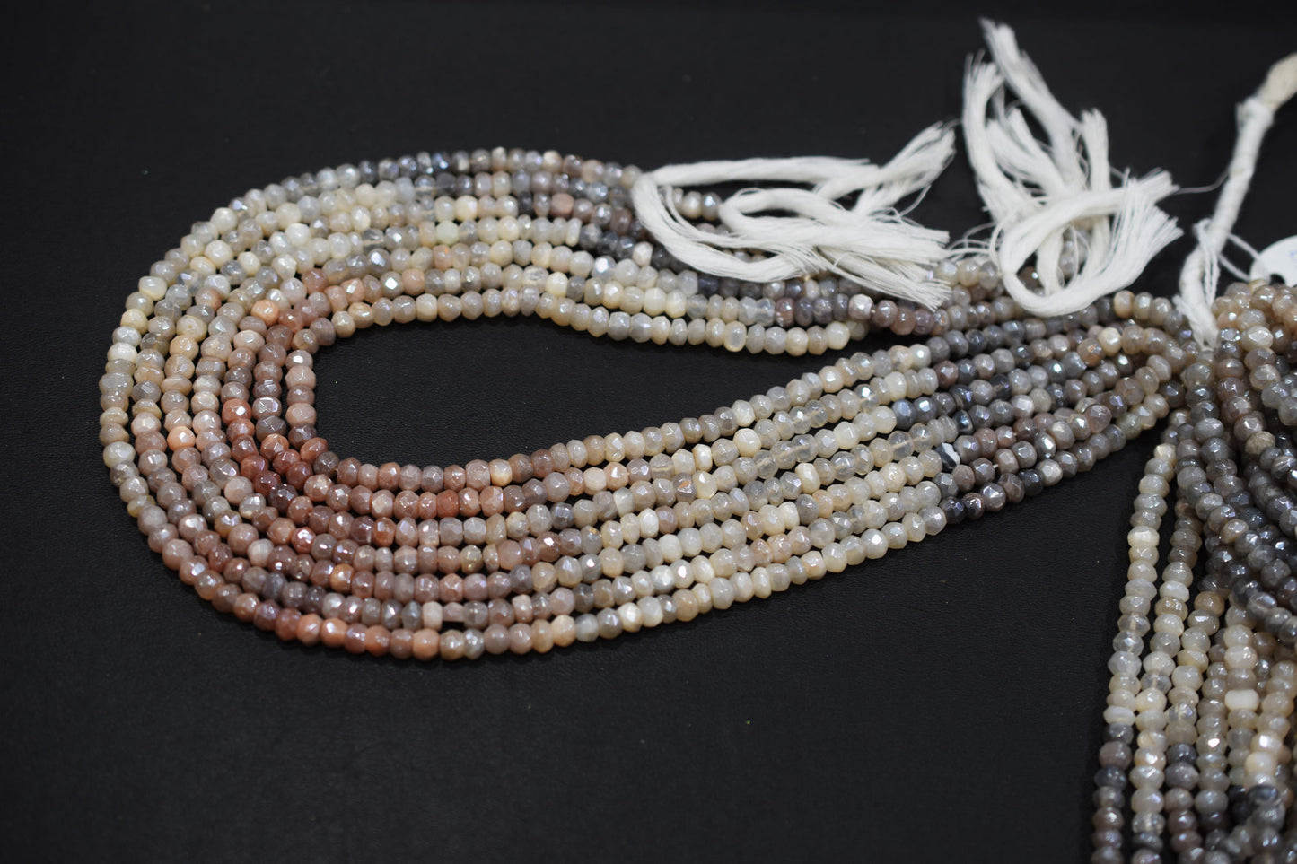 Mystic Multi Moonstone Faceted Rondelle Shape Beads , Sold By Strand , 4.75 - 6.00 mm , 13 Inches , 18597