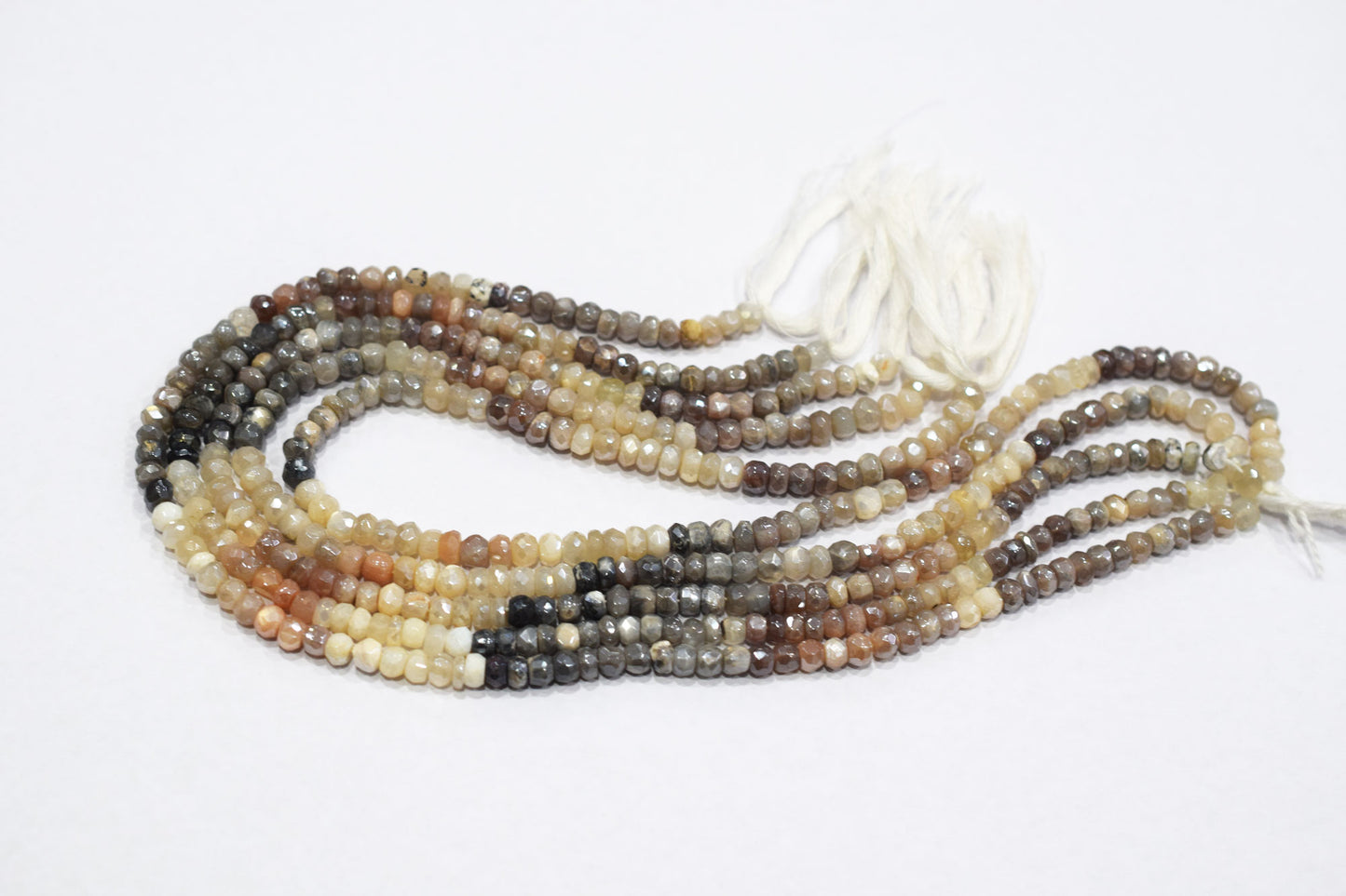 Mystic Multi Moonstone Faceted Rondelle Shape Beads , Sold By Strand , 4.75 - 6.00 mm , 13 Inches , 18597