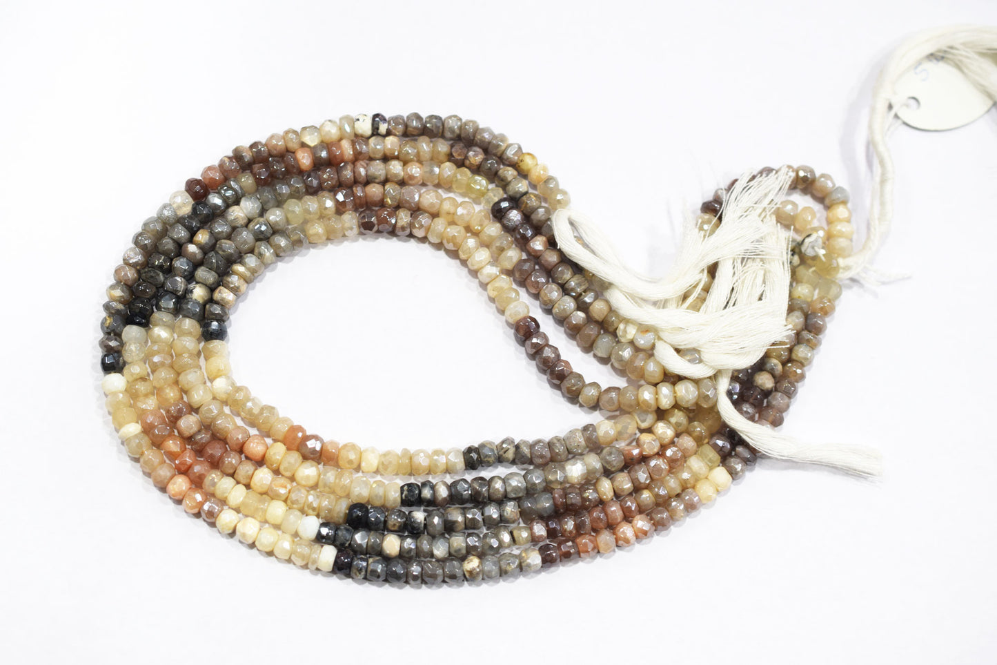 Mystic Multi Moonstone Faceted Rondelle Shape Beads , Sold By Strand , 4.75 - 6.00 mm , 13 Inches , 18597