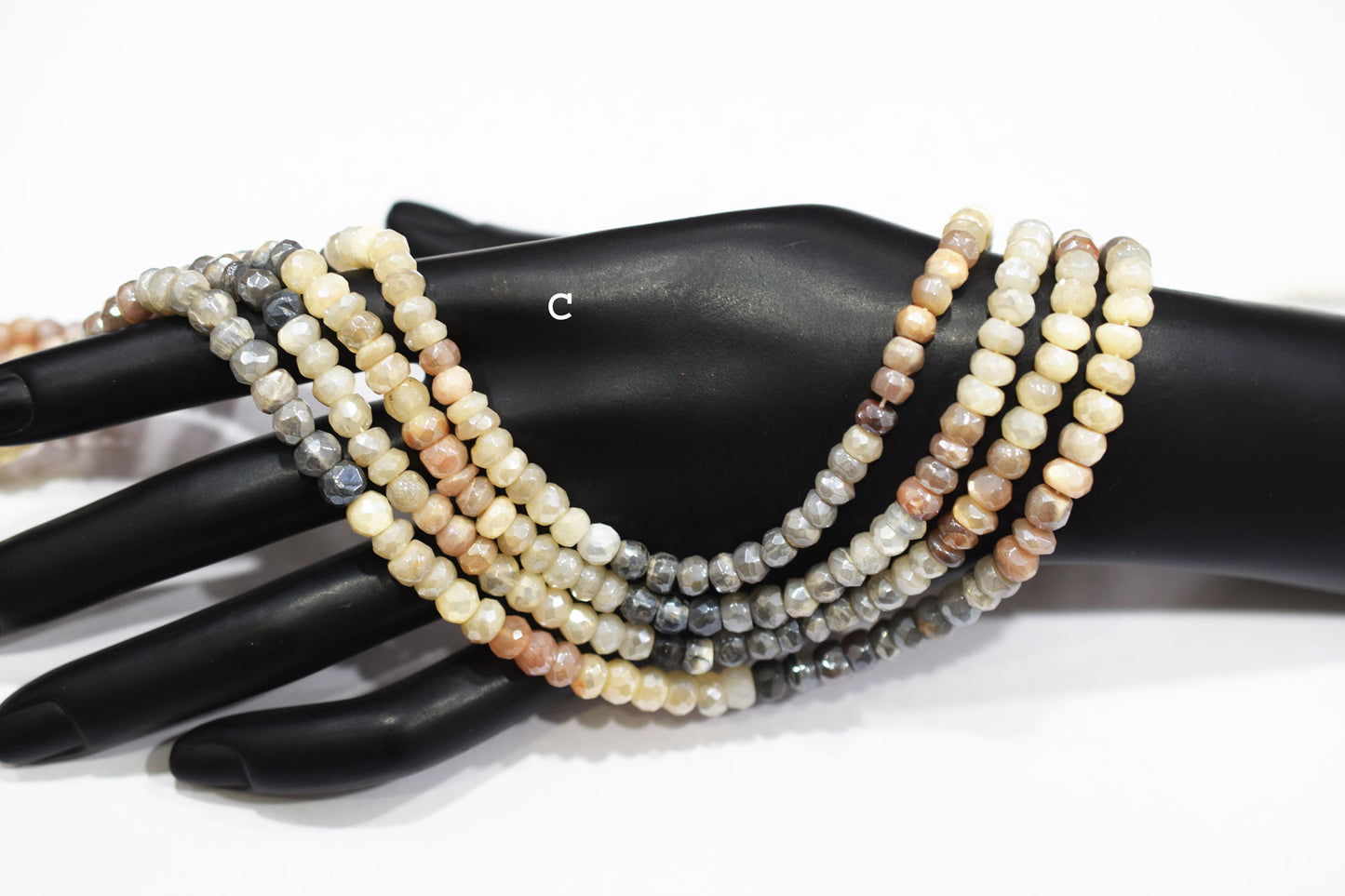 Mystic Multi Moonstone Faceted Rondelle Shape Beads , Sold By Strand , 4.75 - 6.00 mm , 13 Inches , 18597