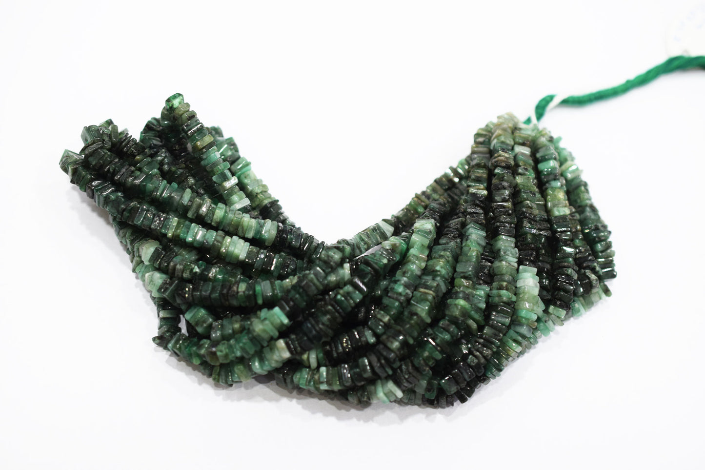 Natural Sakota Emerald Heishi Square Beads , Sold By Strand , 5x5 - 5.50x5.50 mm , 16 Inches , 18777