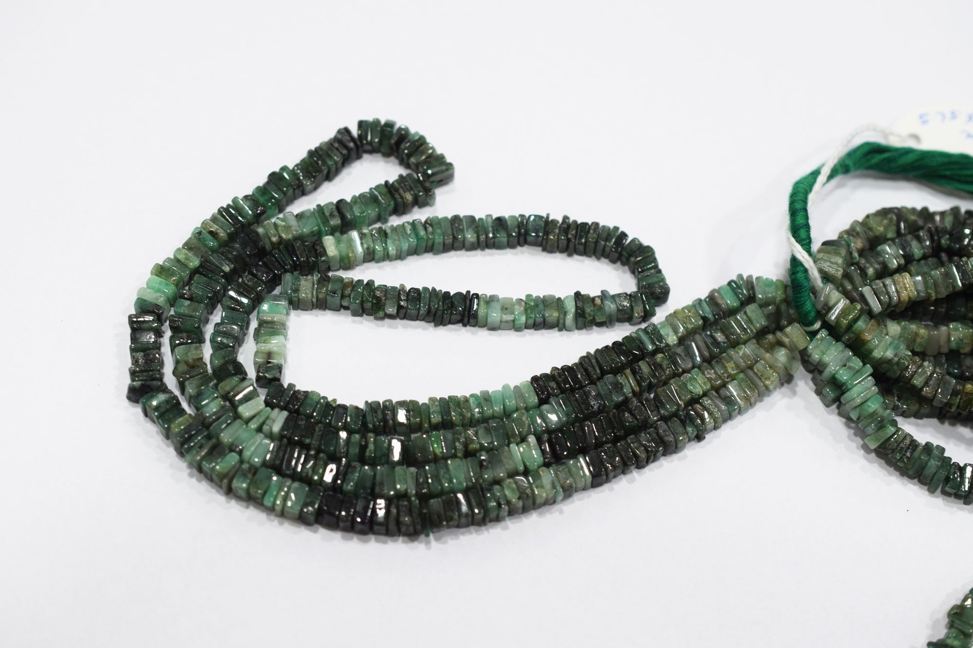 Natural Sakota Emerald Heishi Square Beads , Sold By Strand , 5x5 - 5.50x5.50 mm , 16 Inches , 18777