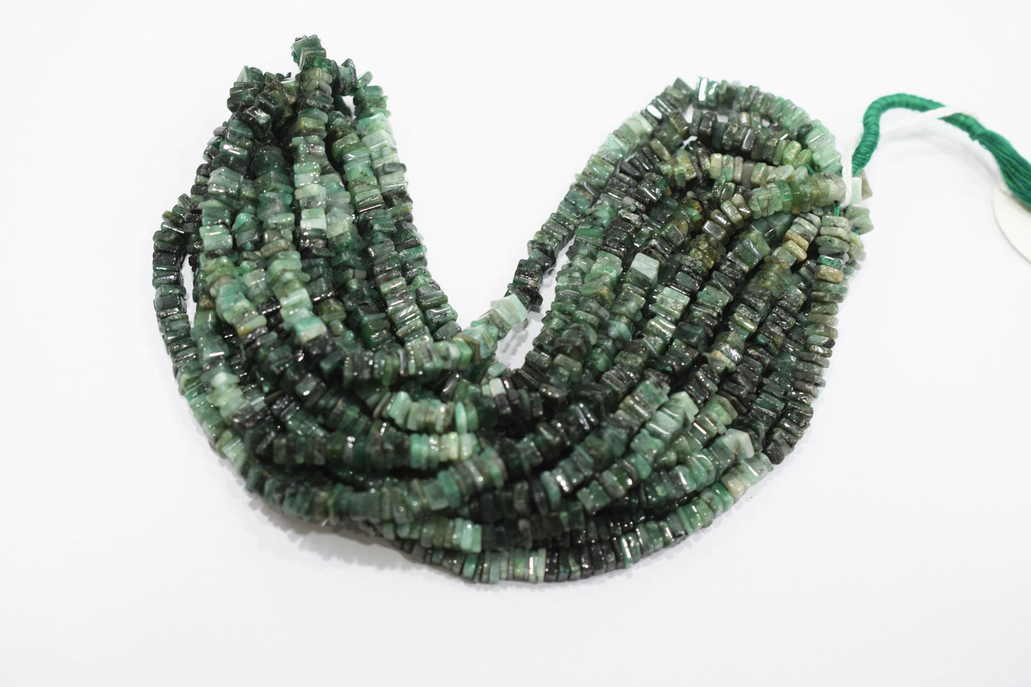 Natural Sakota Emerald Heishi Square Beads , Sold By Strand , 5x5 - 5.50x5.50 mm , 16 Inches , 18777