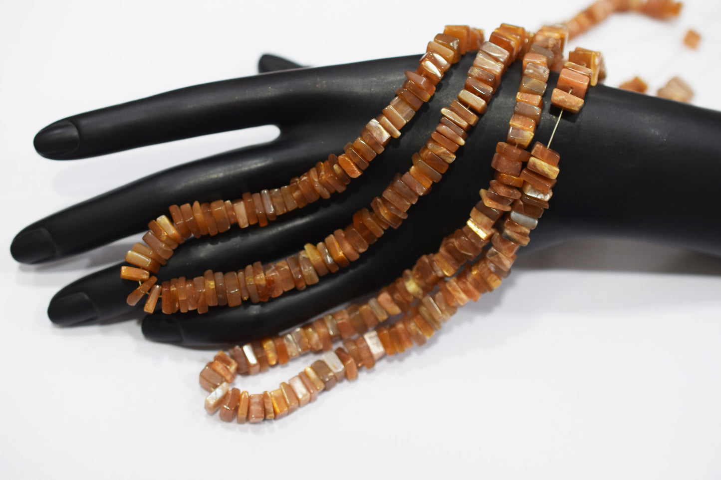Golden Shine Moonstone Heishi Square Beads , Sold By Strand , 5 - 8 mm , 16 Inches , 18779
