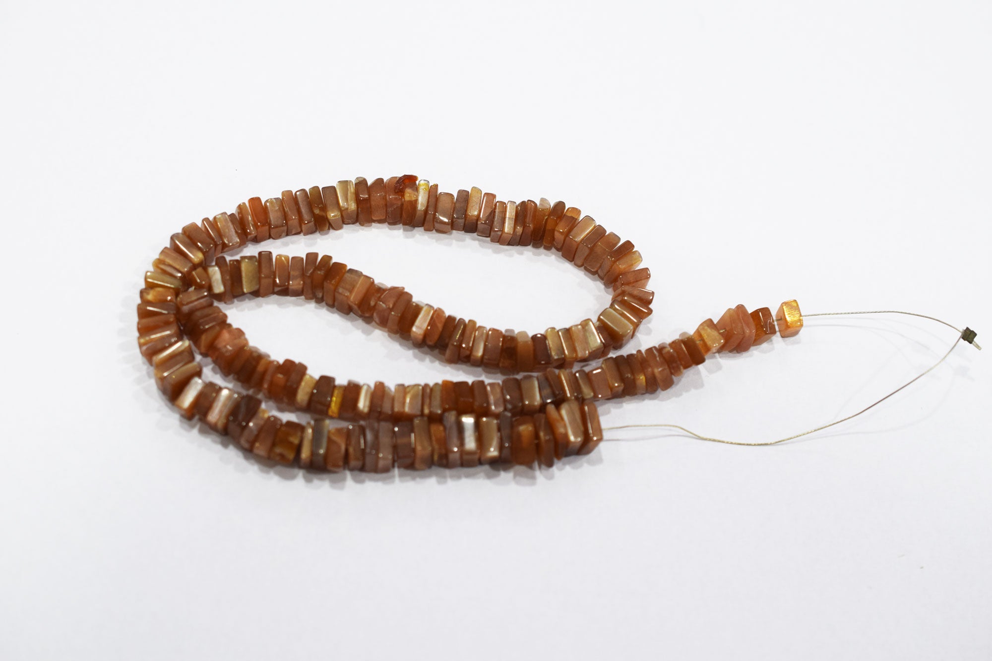 Golden Shine Moonstone Heishi Square Beads , Sold By Strand , 5 - 8 mm , 16 Inches , 18779