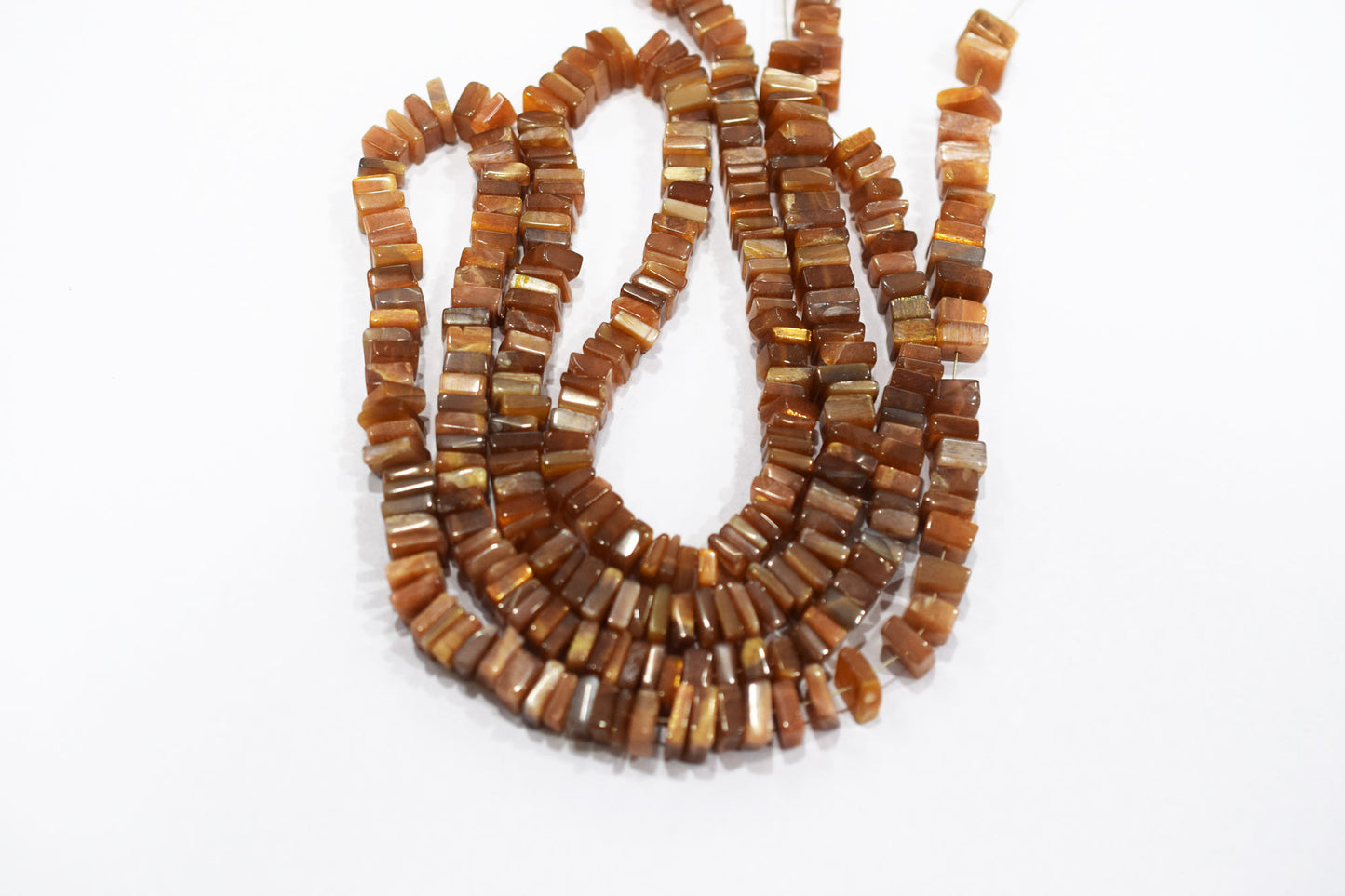 Golden Shine Moonstone Heishi Square Beads , Sold By Strand , 5 - 8 mm , 16 Inches , 18779