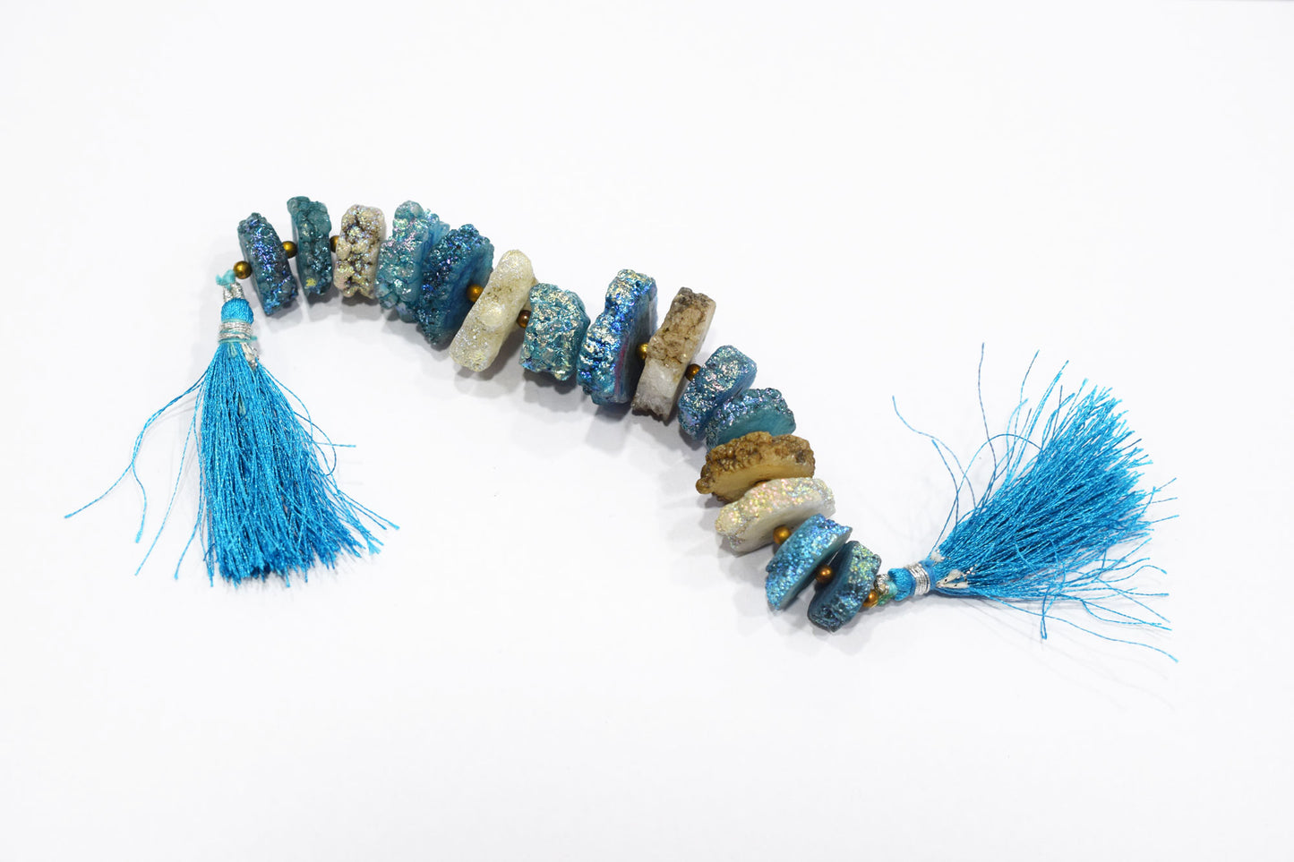 Rainbow Coated Stalactite Solar Quartz Tyre Shape , Sold By Strand , 16x14 - 25x19 mm , 5", 19299