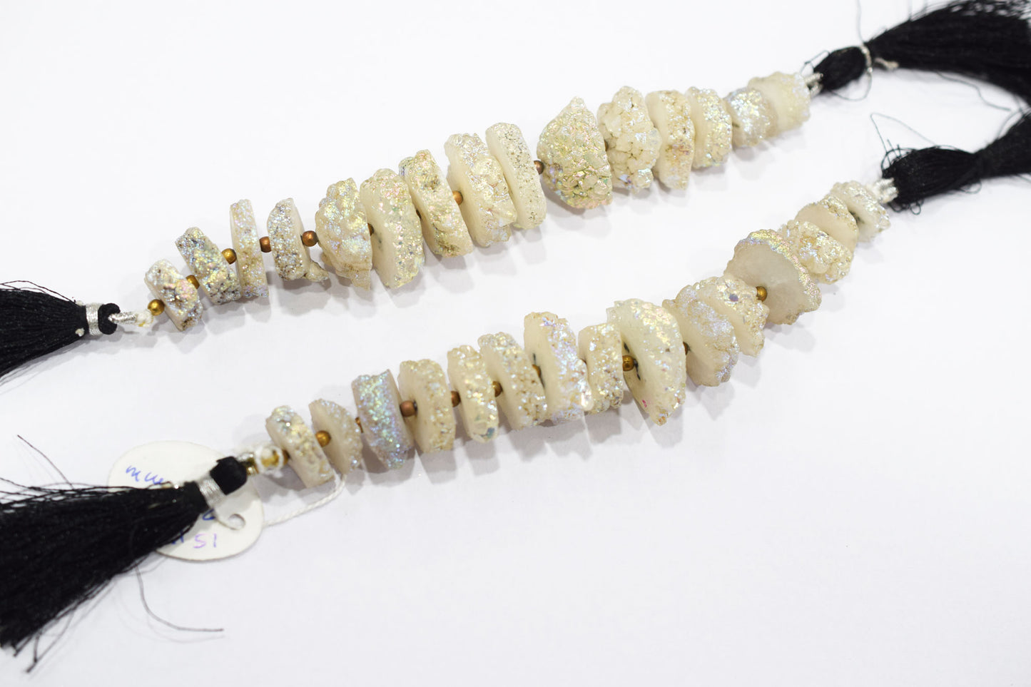 Rainbow Coated Stalactite Solar Quartz Tyre Shape , Sold By Strand , 15x15 - 20x25 mm , 5", 19302