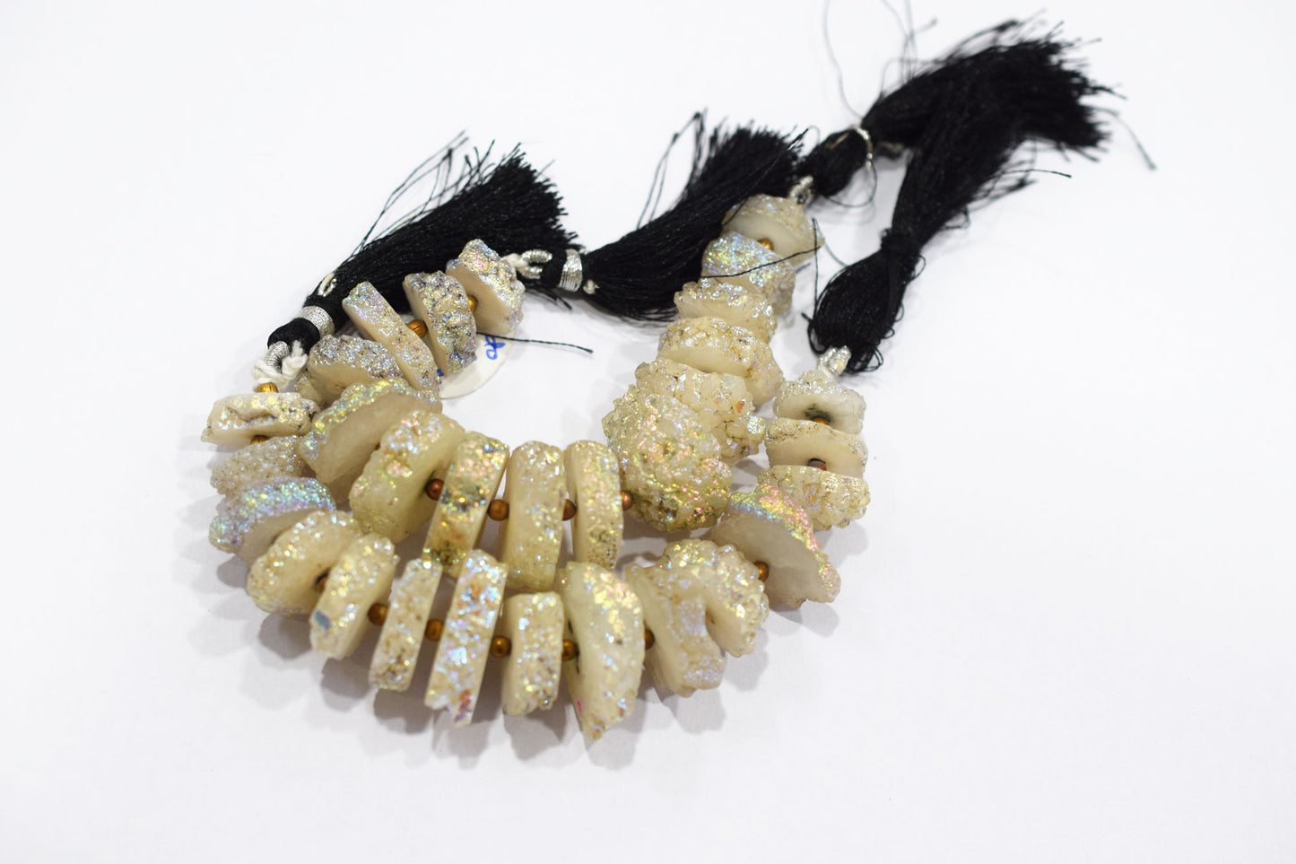 Rainbow Coated Stalactite Solar Quartz Tyre Shape , Sold By Strand , 15x15 - 20x25 mm , 5", 19302