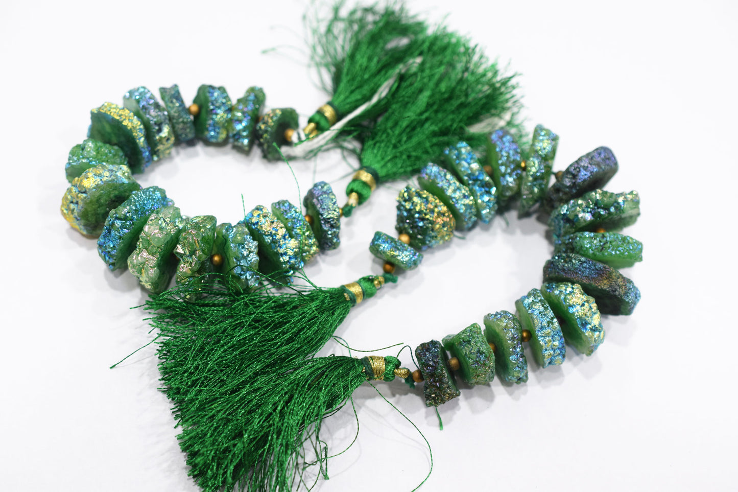 Rainbow Coated Stalactite Solar Quartz Tyre Shape , Sold By Strand , 14x15 - 23x28 mm , 5", 19304