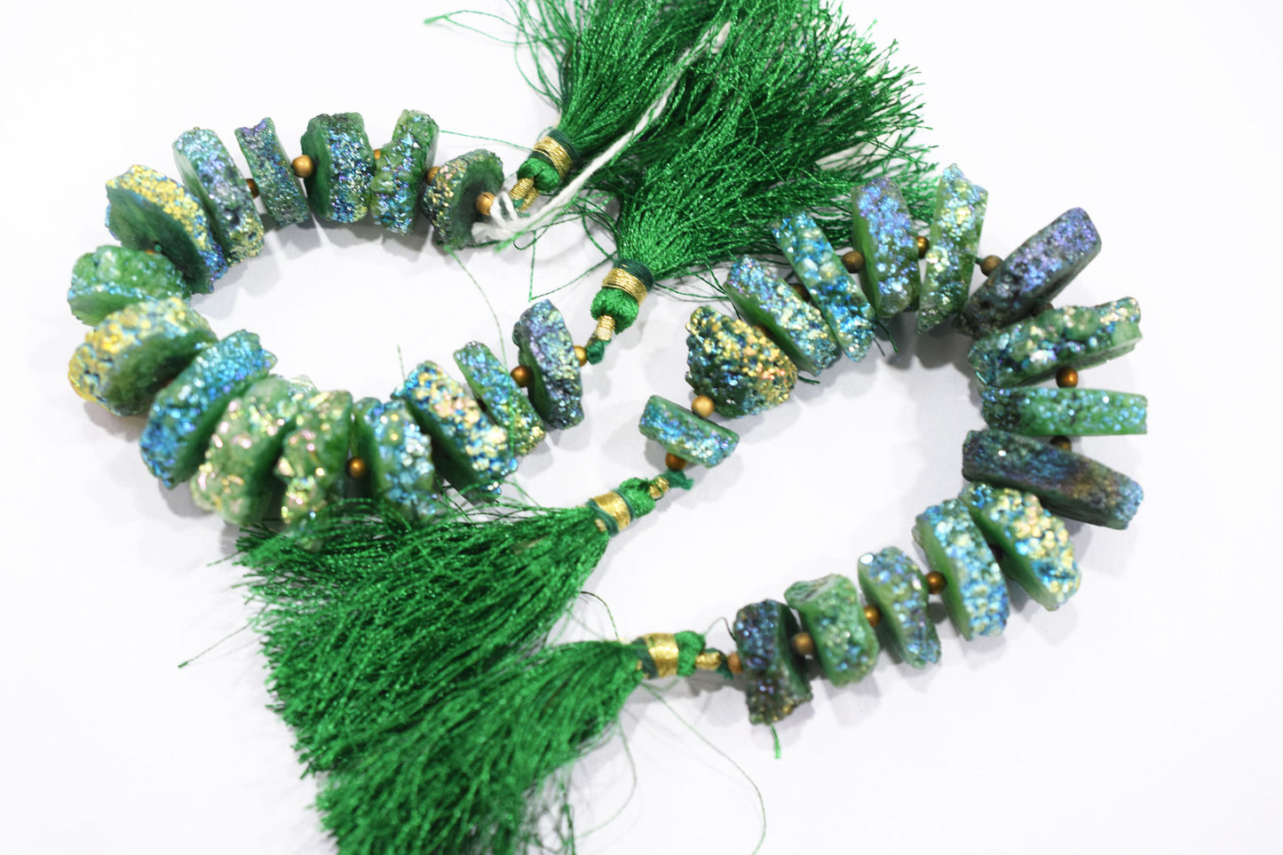 Rainbow Coated Stalactite Solar Quartz Tyre Shape , Sold By Strand , 14x15 - 23x28 mm , 5", 19304